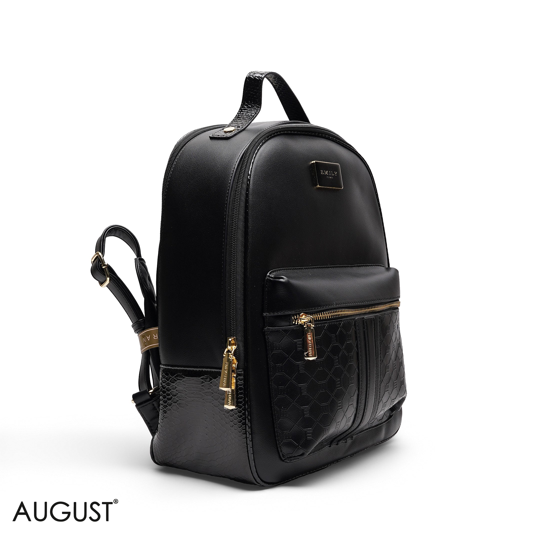 EMBOSSED PANELLED BACKPACK