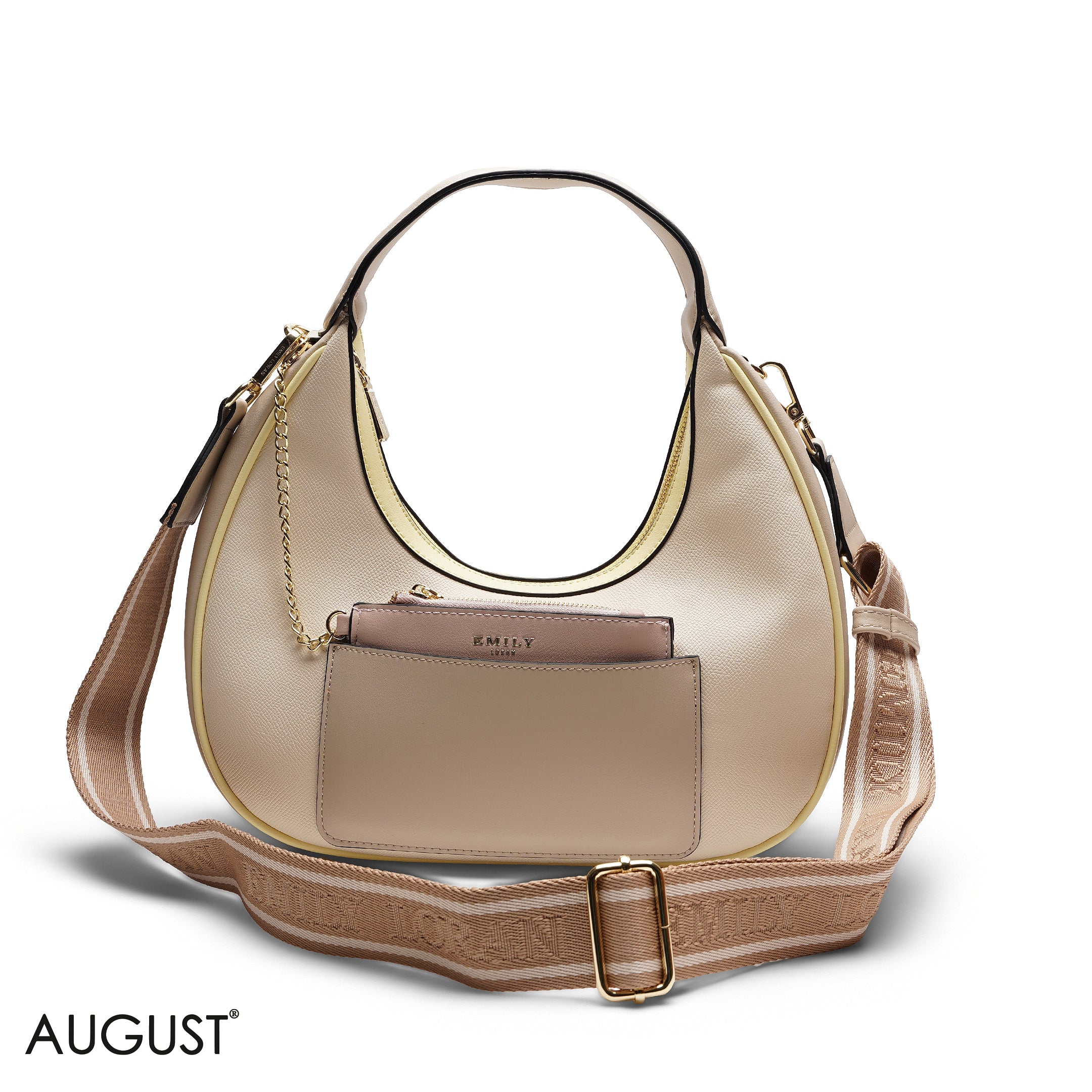 HOBO BAG WITH POUCH AND WEBBING STRAP
