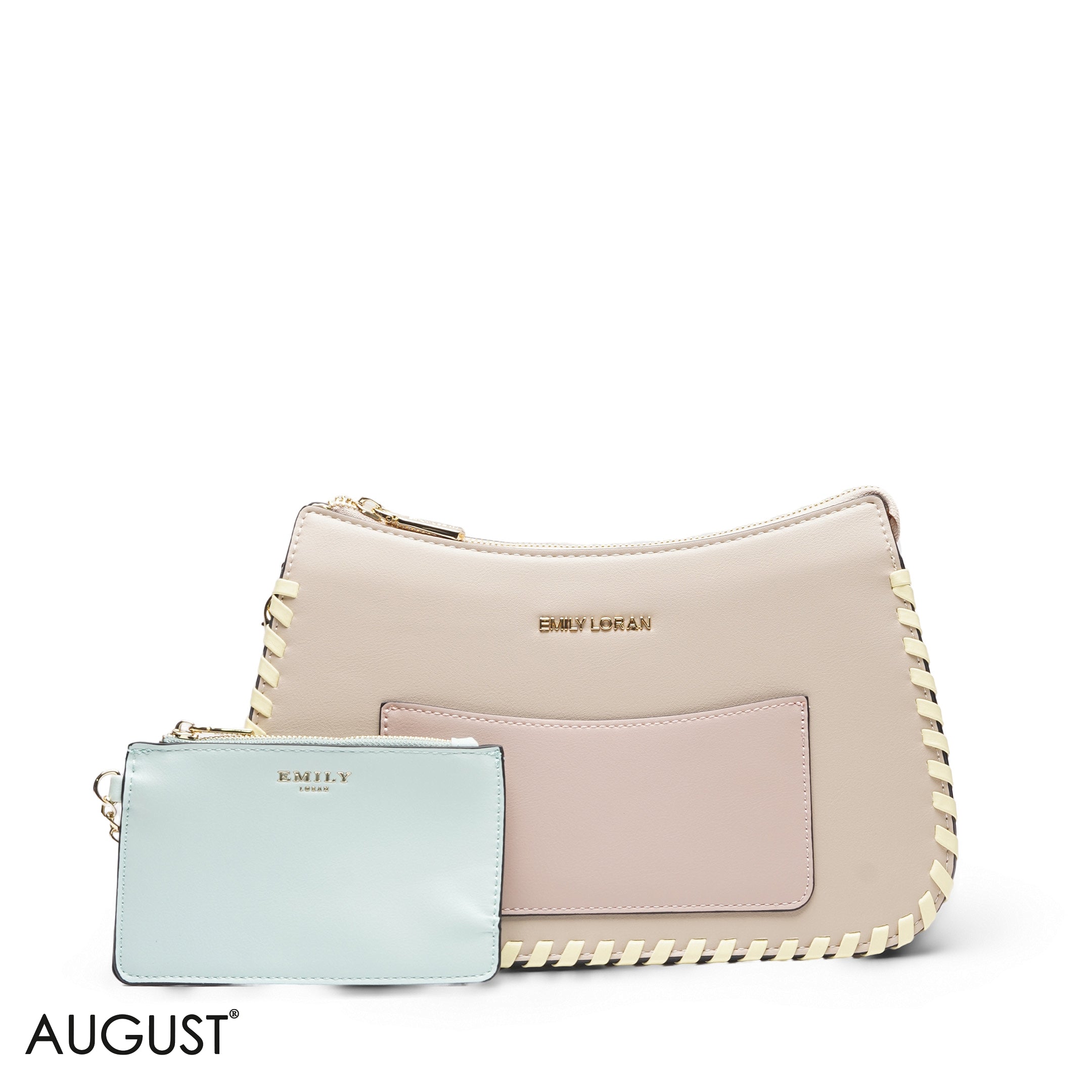 BEIGE BAG WITH HAND STRAP - MED