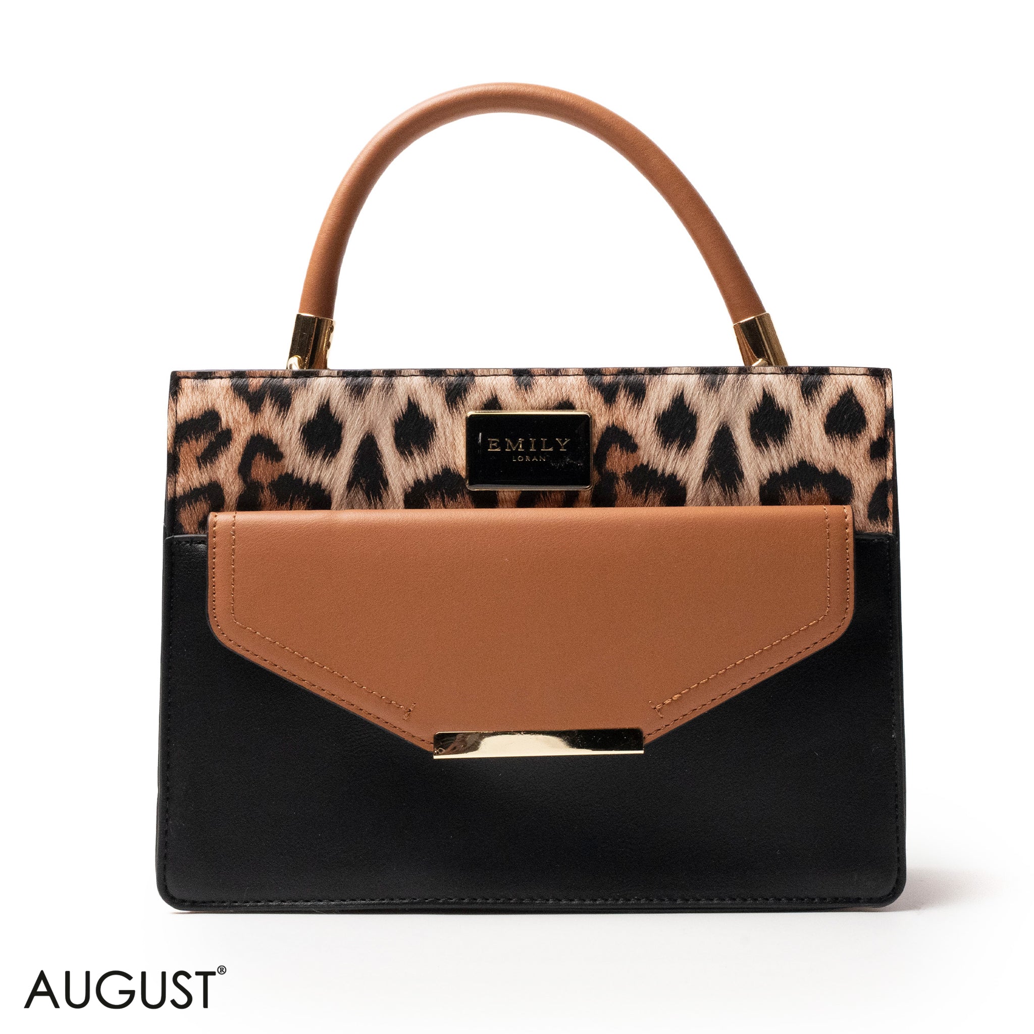 TIGER LEATHER HANDBAG WITH FLAP - MED