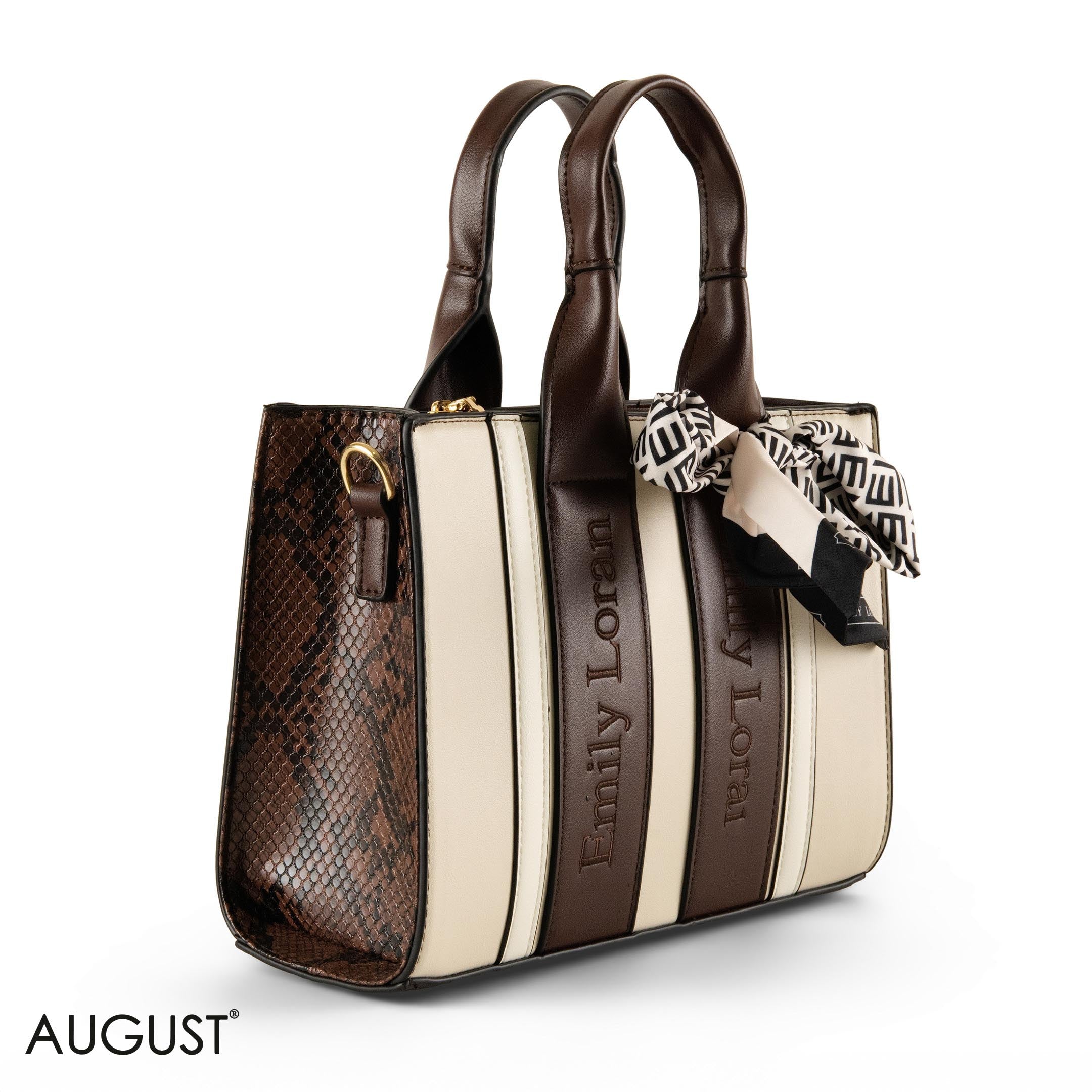 SPECIAL DESIGN LEATHER HANDBAG WITH SCARF - MED