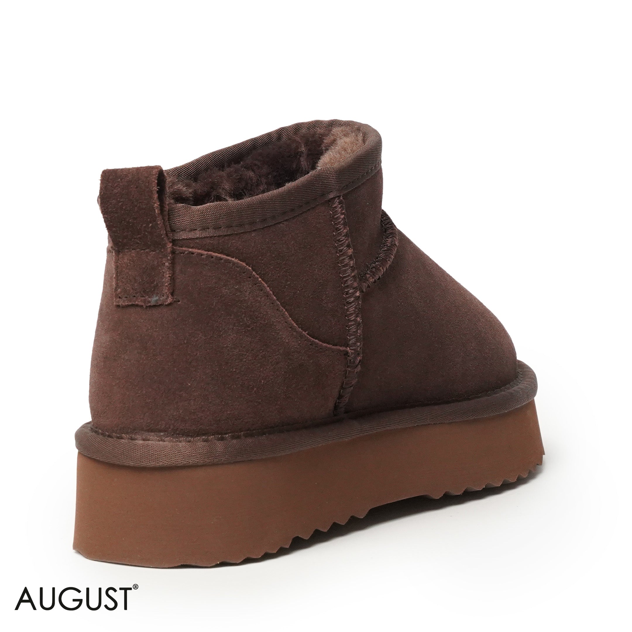 COFFEE SUEDE LEATHER ANKLE UGGS