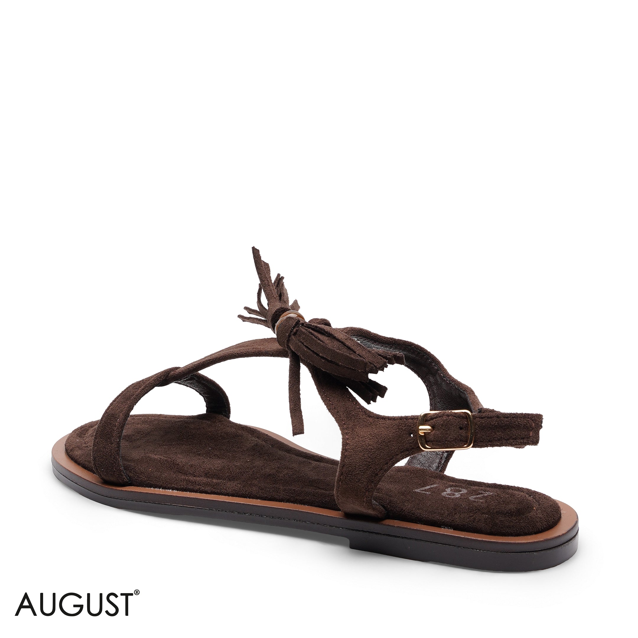 TASSEL SUEDE FLAT SANDALS
