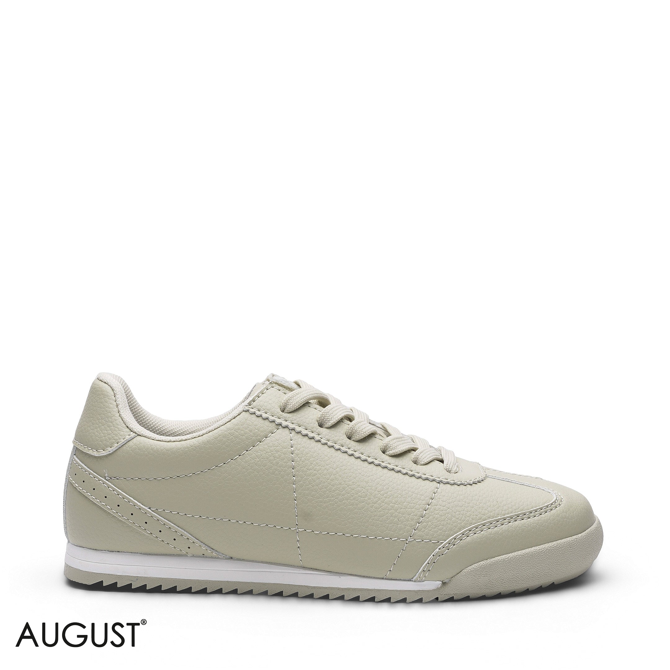 ELEGANT PASTEL GREEN GRAINED LEATHER SNEAKER