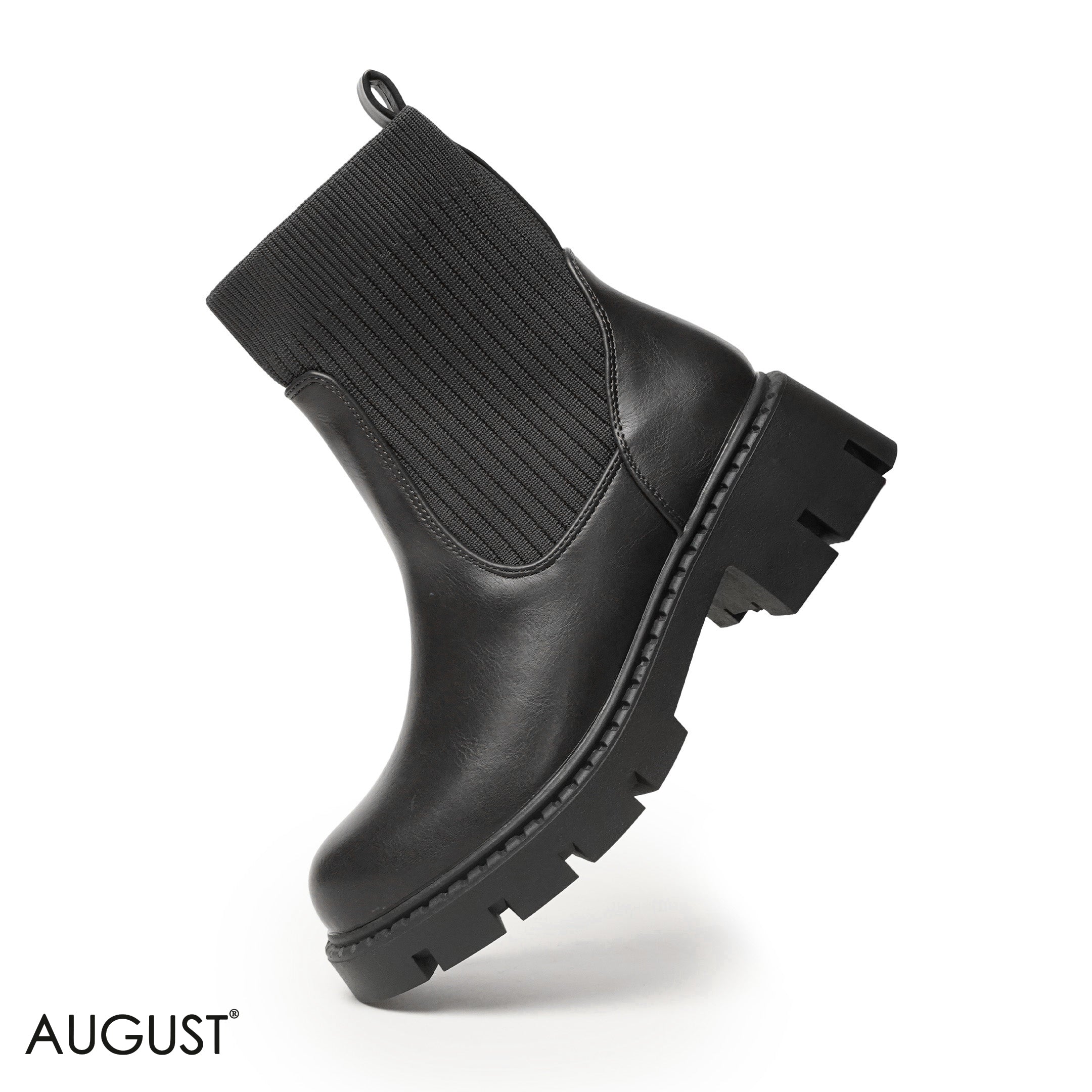 STRETCHY SOCK ANKLE BOOTS WITH CHUNKY SOLE