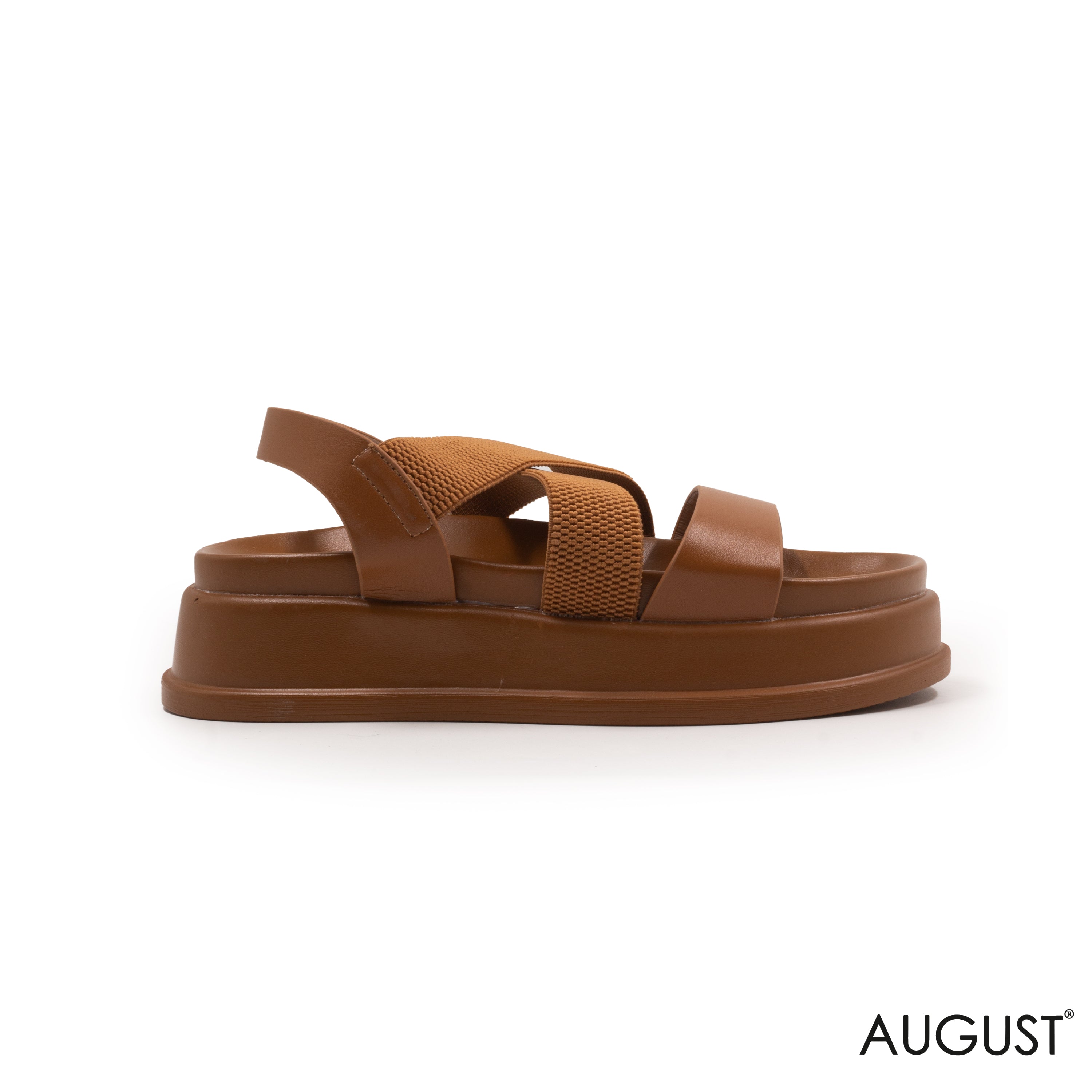 CAMEL STRAPPY SANDALS WITH RUBBER SOLE