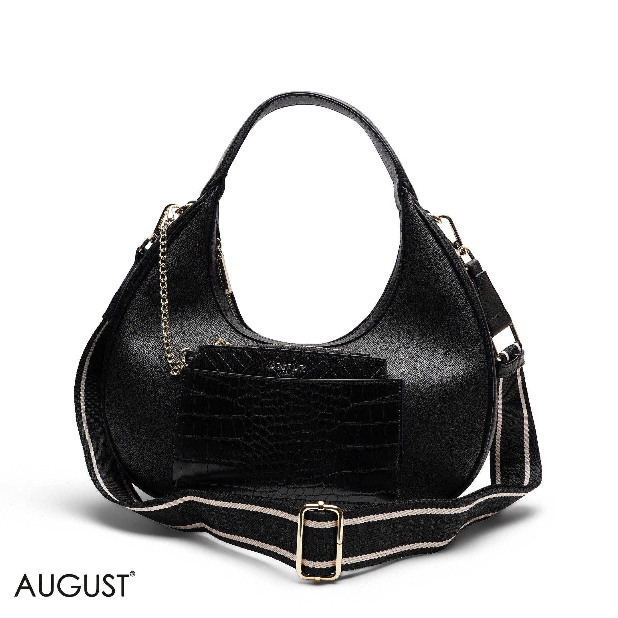 HOBO BAG WITH POUCH AND WEBBING STRAP