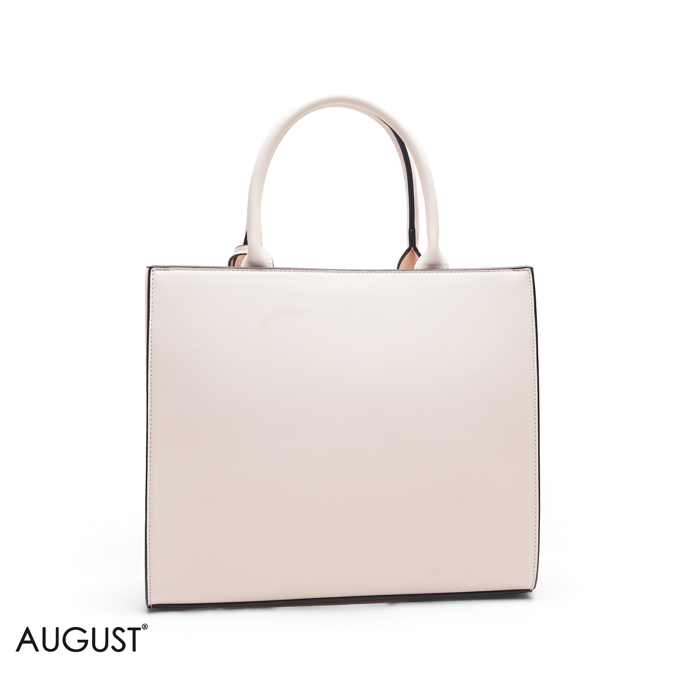 MULTI COLOR SQUARE TOTE WITH FLORAL APPLIQUÉS - LARGE