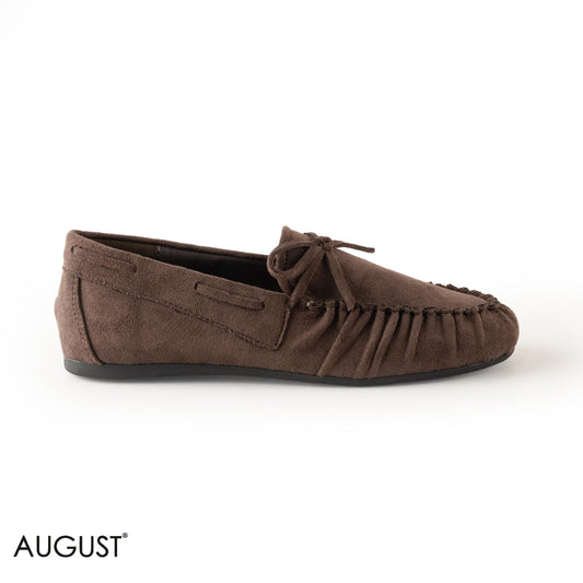 BROWN SUEDE LEATHER WITH MINI BOW
