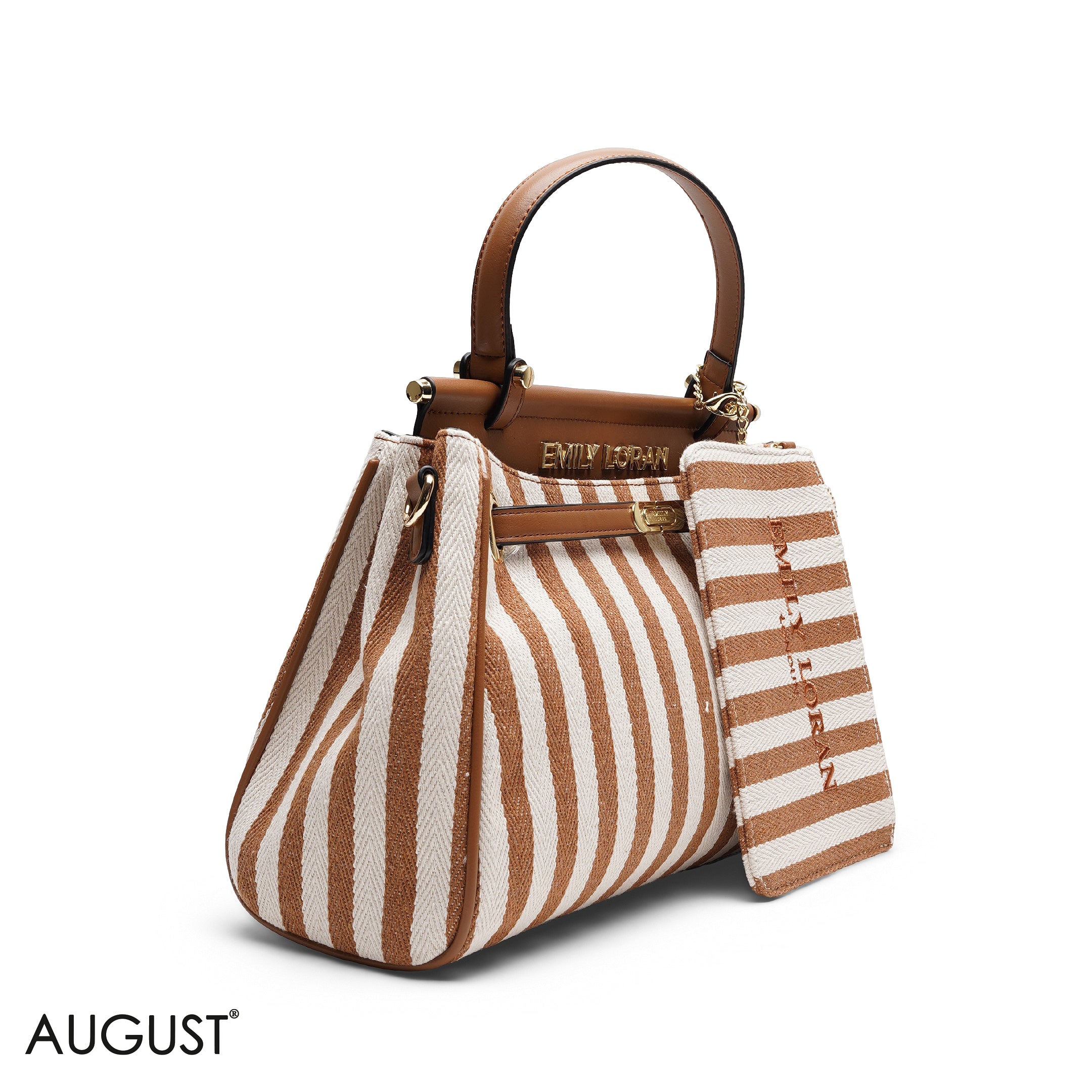 EMILY LORAN STRIPED CANVAS BAG