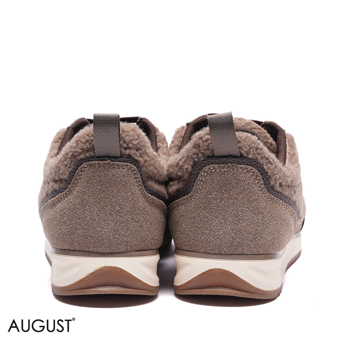 FAUX FUR STRIPED LOW-TOP SNEAKERS