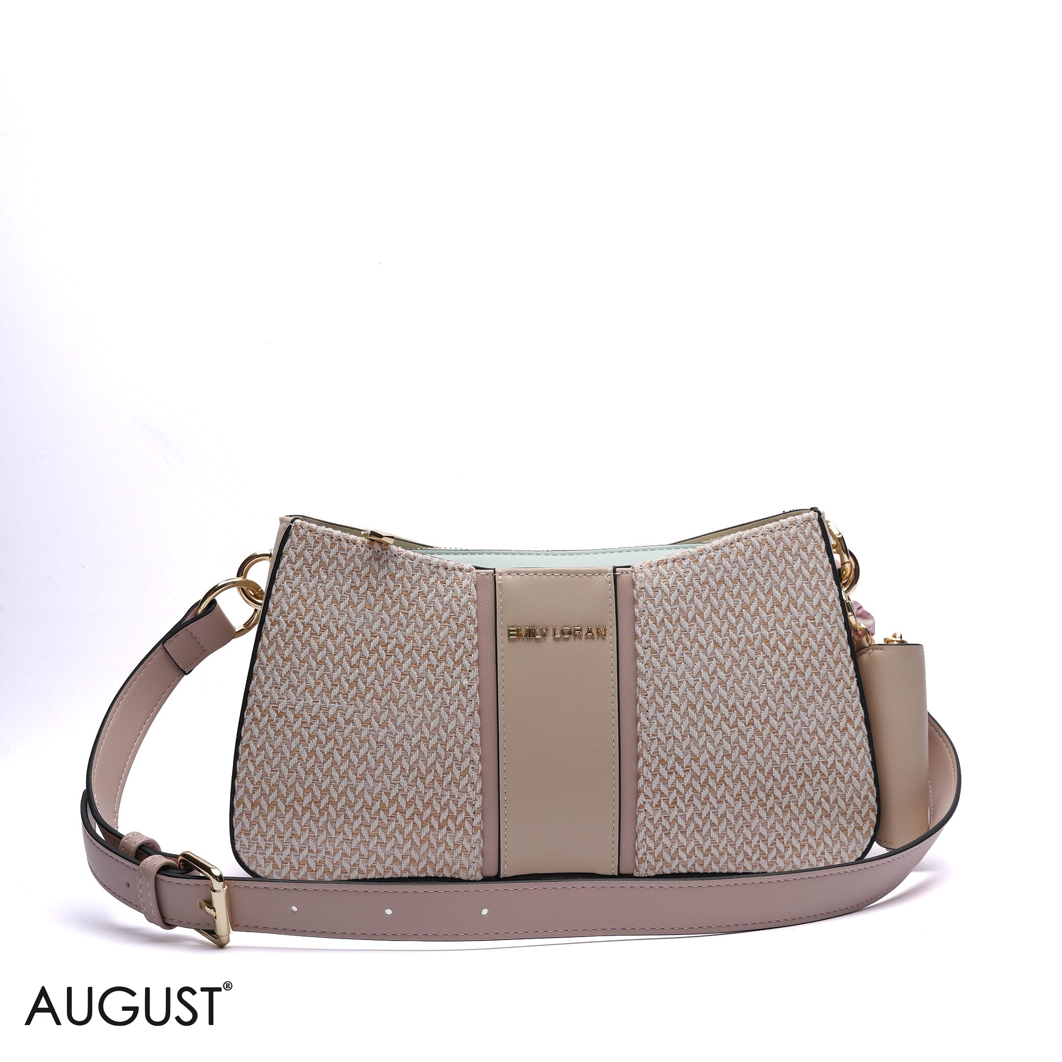 WOVEN PANELLED SHOULDER BAG