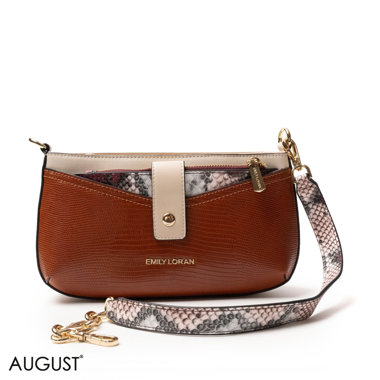 LEATHER CROSSBODY WITH MIX OF SNAKESKIN,CROC -SMALL