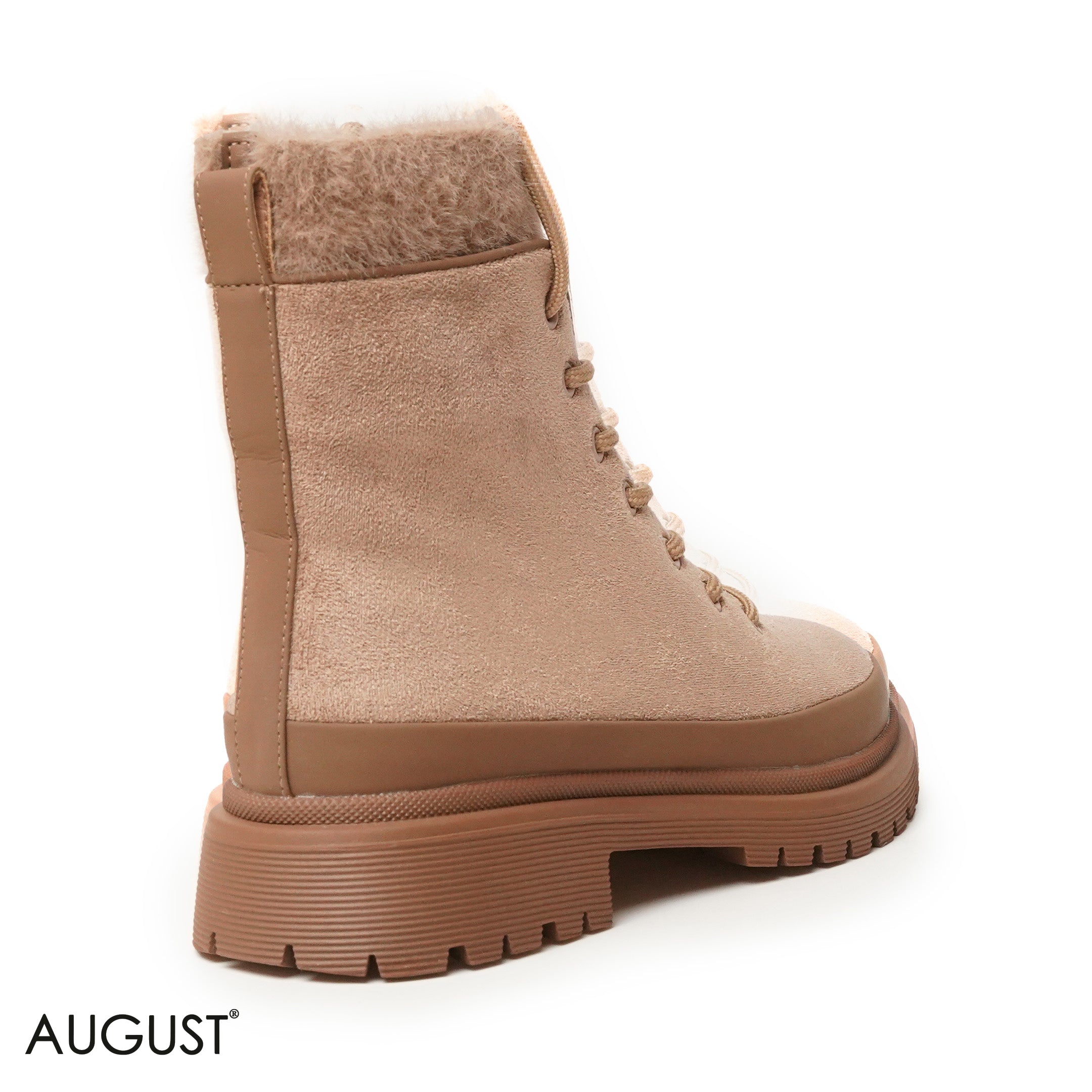 BEIGE CHAMOIS LEATHER ANKLE BOOTS WITH BOND