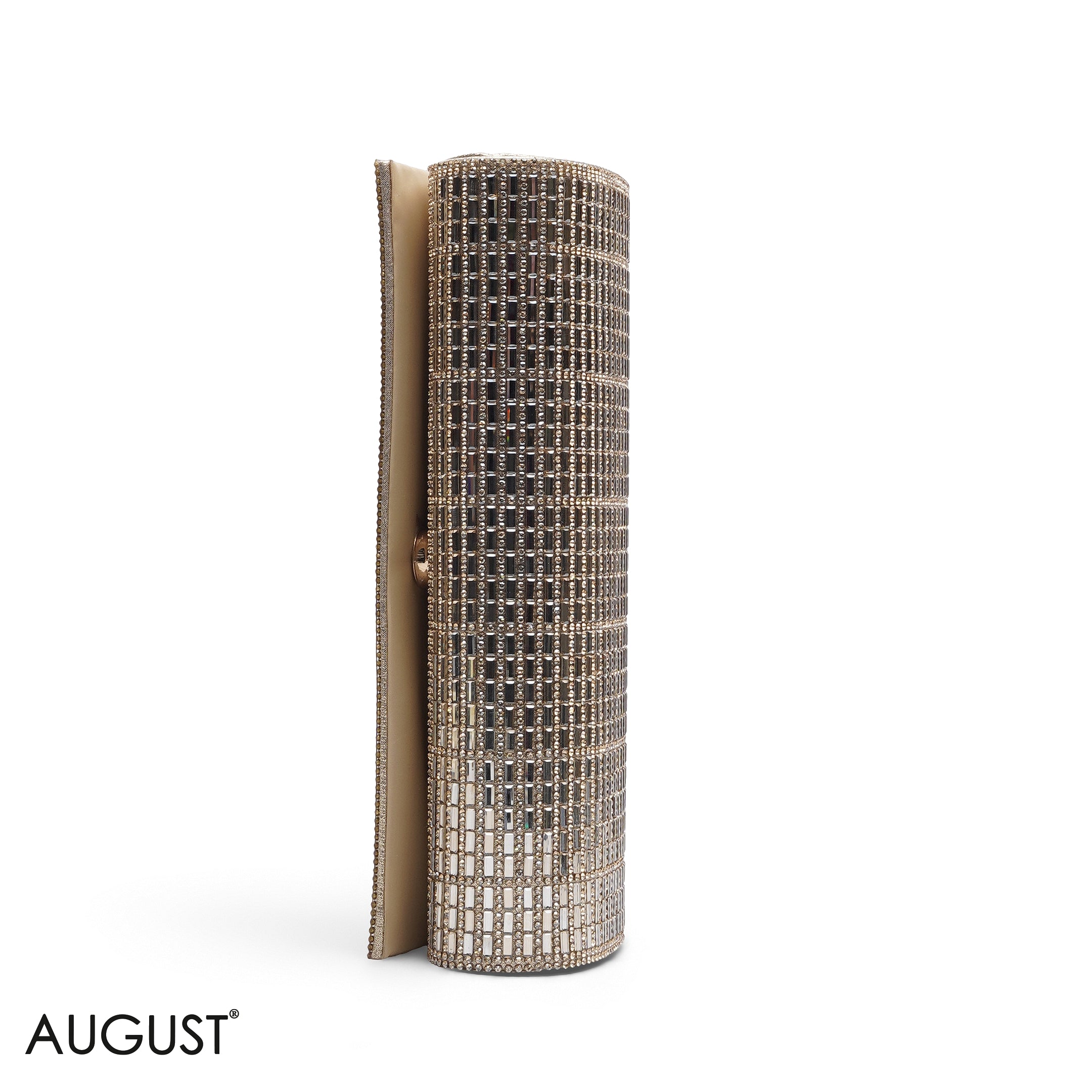 GOLD SHIMMERING CRYSTAL EVENING CLUTCH