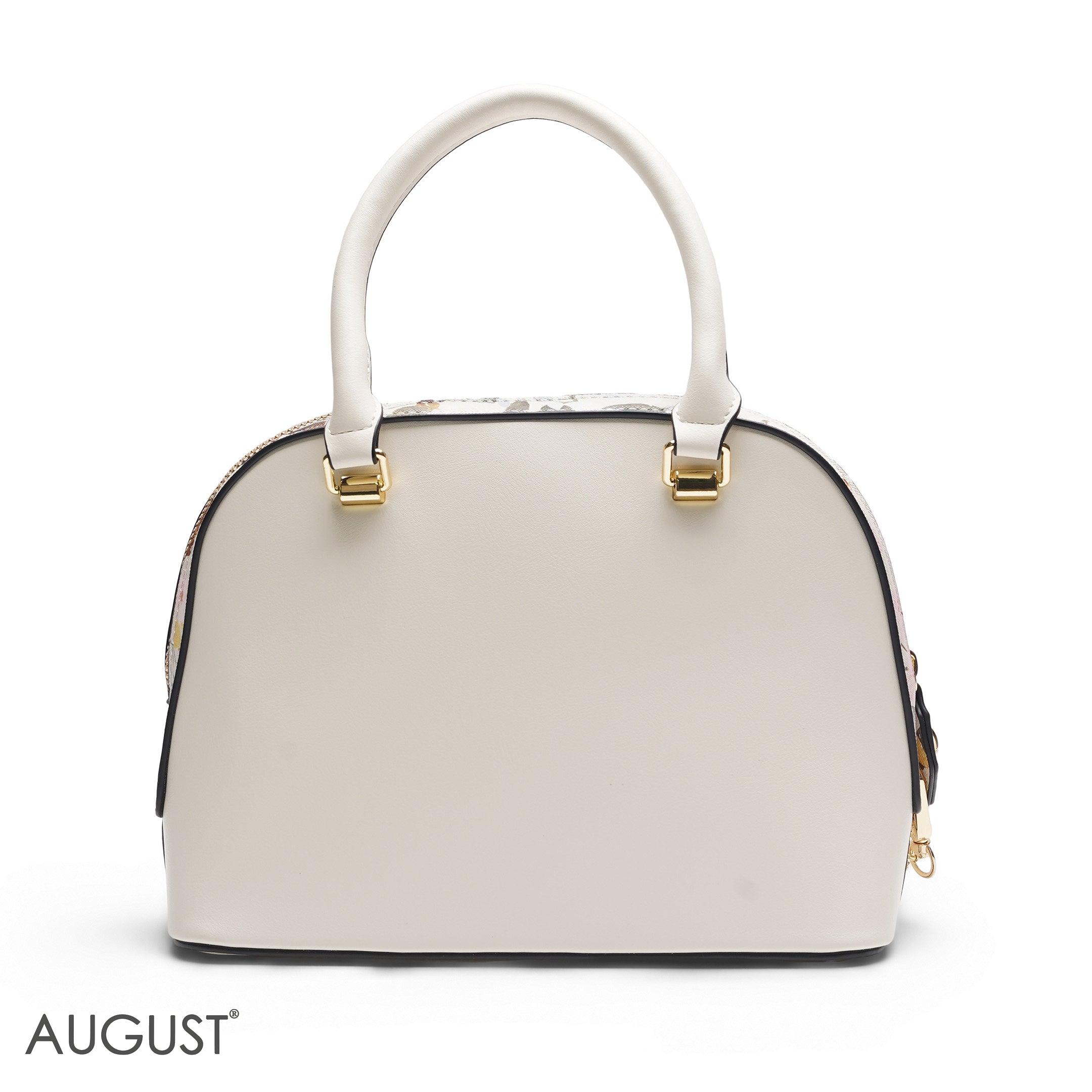WHITE DOME BAG WITH FLORAL PRINT - SMALL