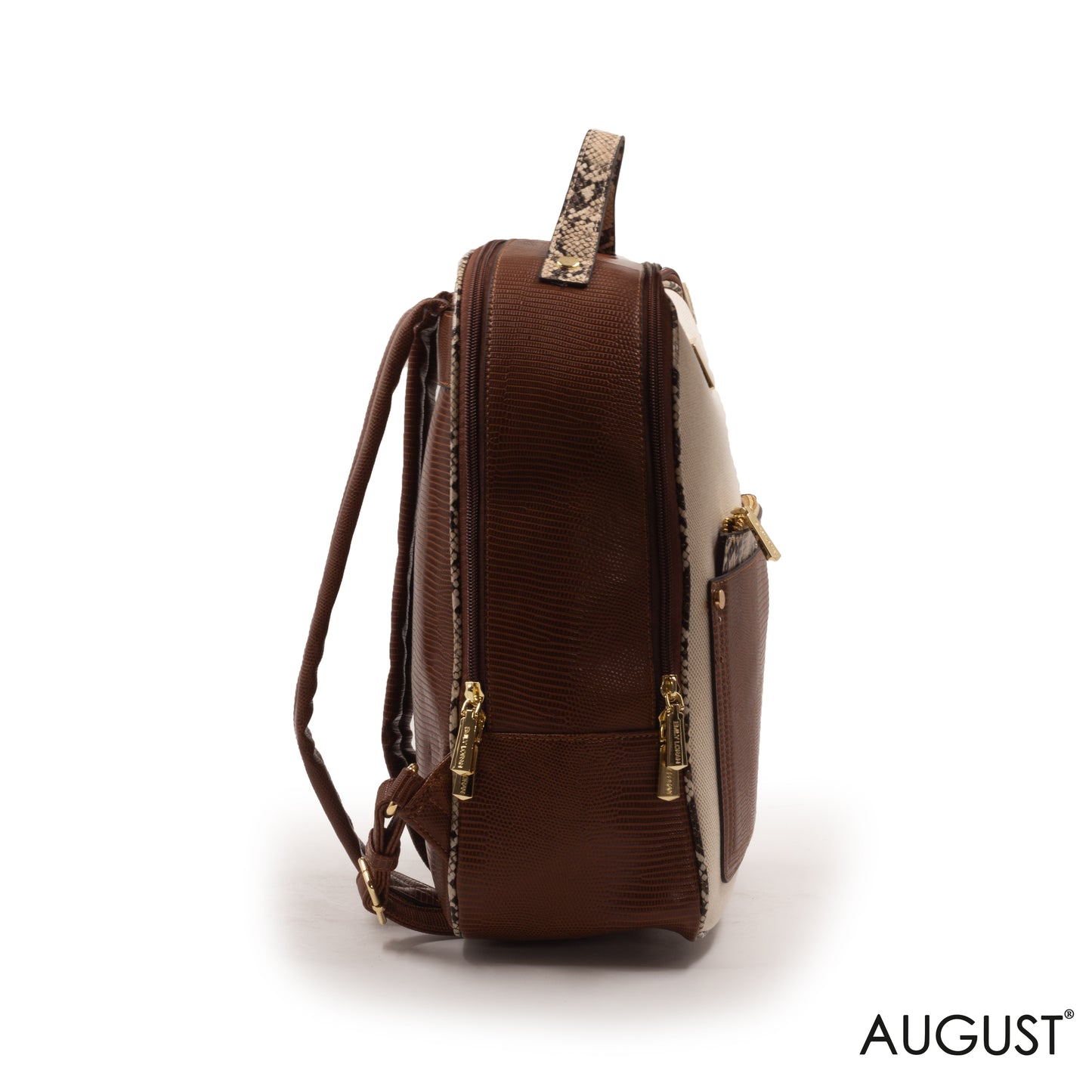 FABRIC BEIGE BACKPACK WITH MINI SNAKE WALLET