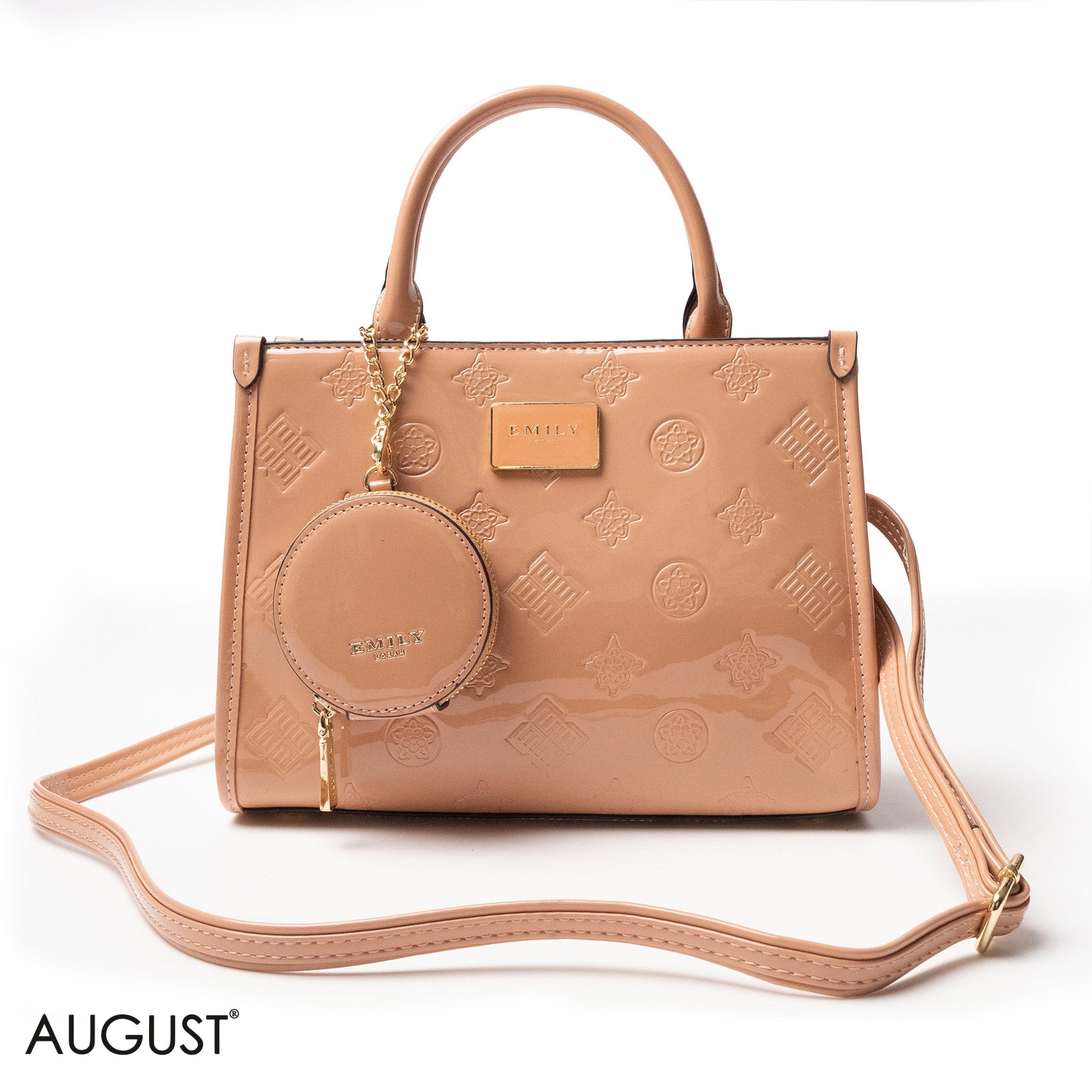 CLASSIC GLOSSY LEATHER PATTERNED HANDBAG - MED