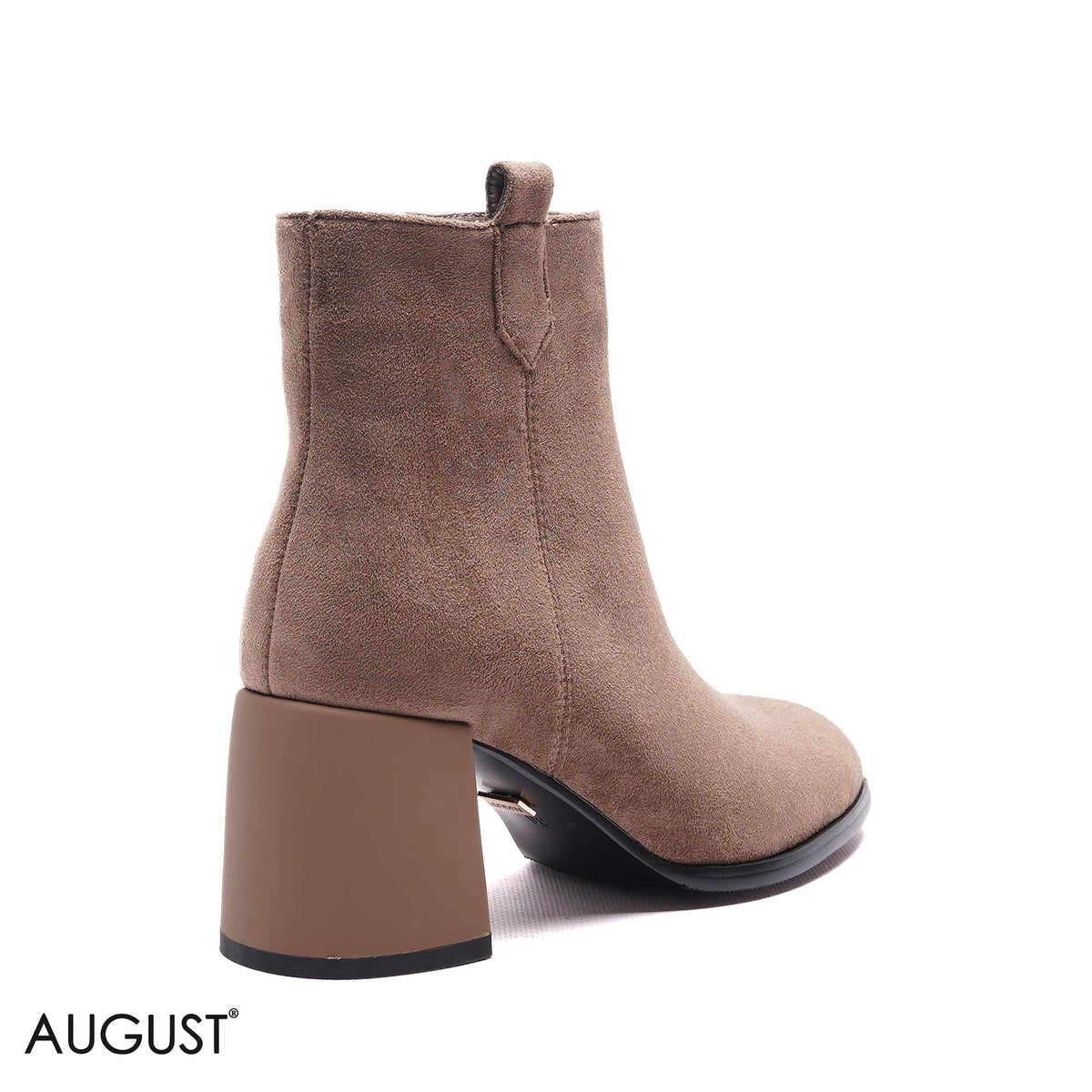 SIDE-ZIP SUEDE BLOCK HEEL BOOTS