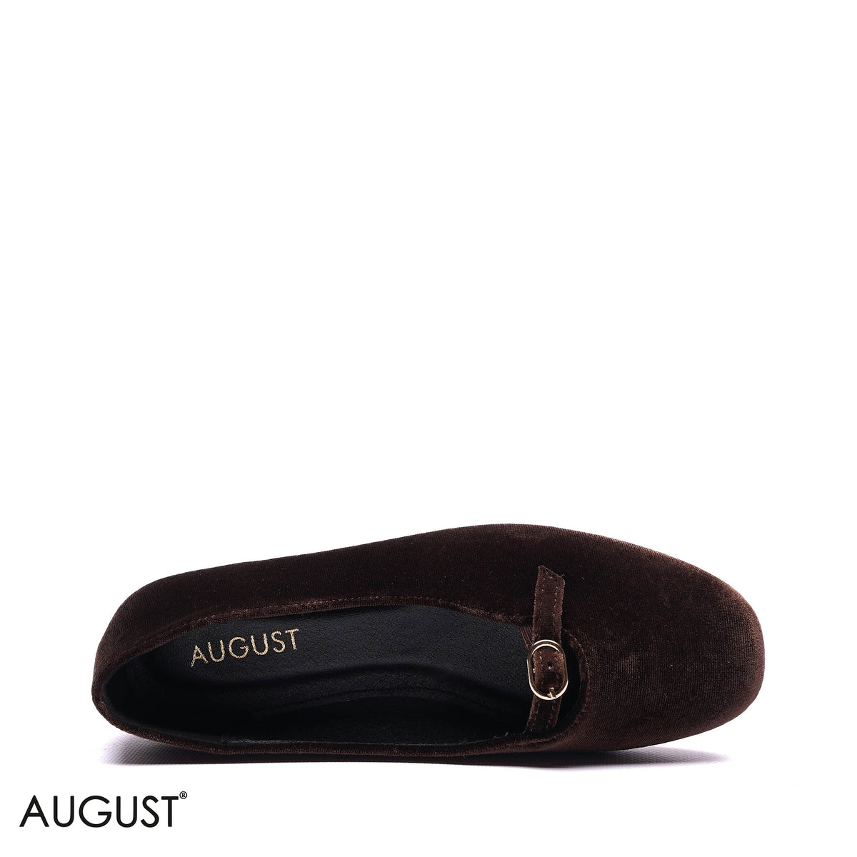 BUCKLED VELVET BALLET FLATS