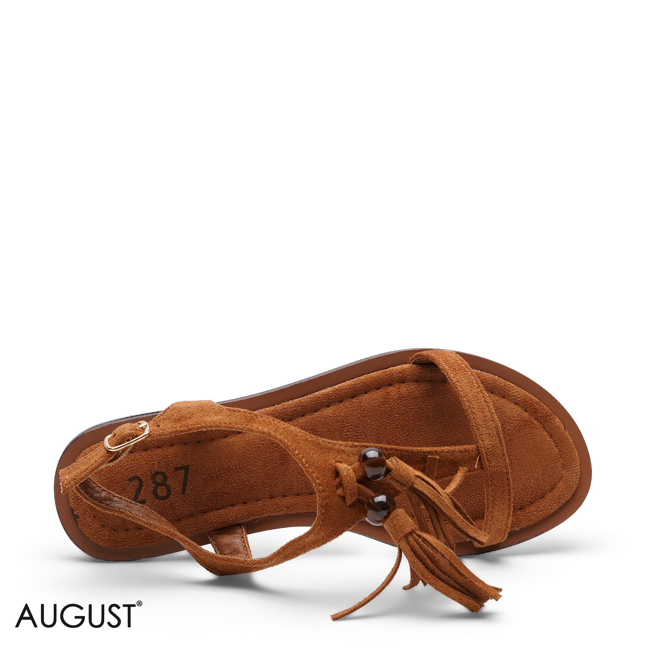 TASSEL SUEDE FLAT SANDALS