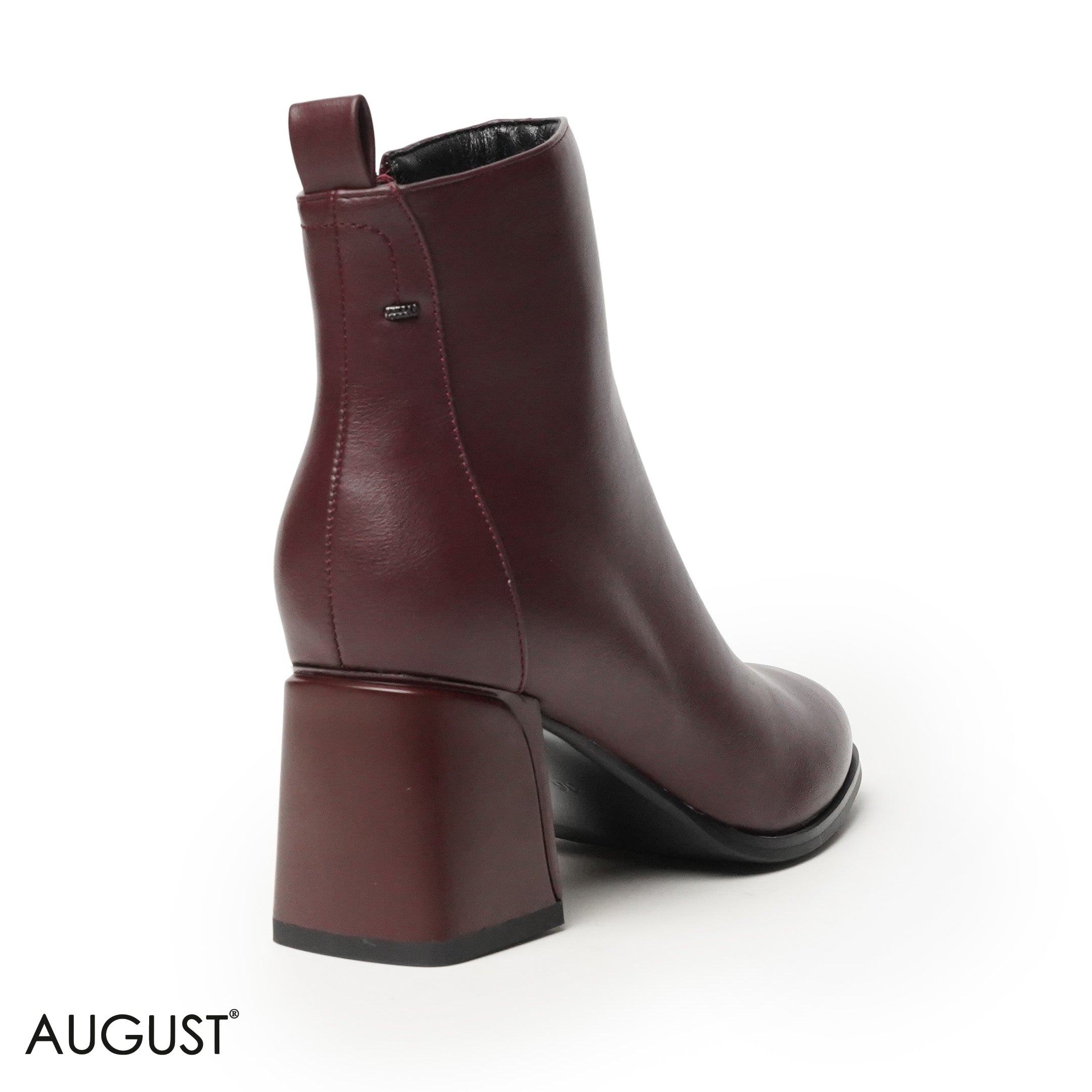 SMOOTH LEATHER HEELED BOOTS WITH SIDE ZIPPER