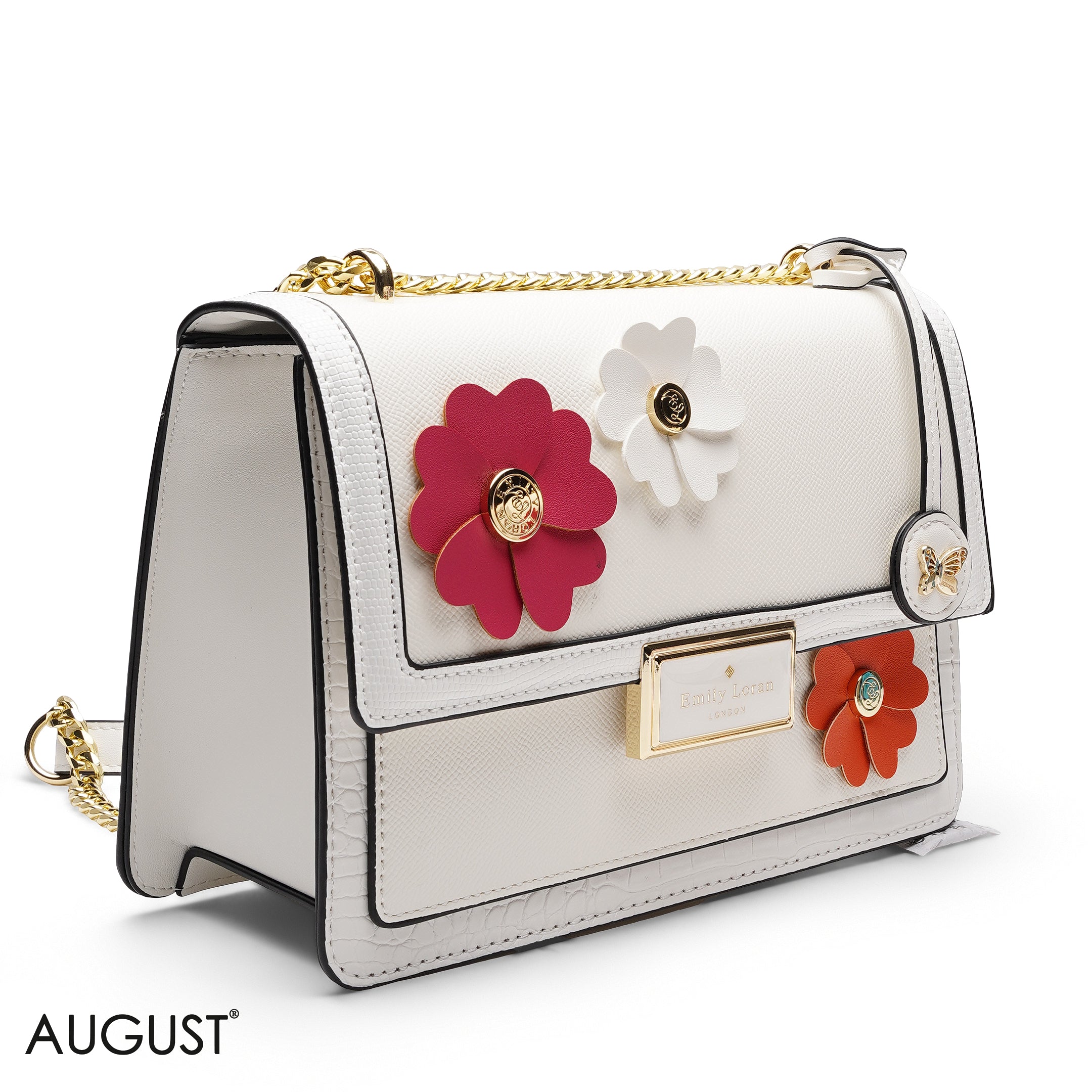 CHIC FLORAL EMBELLISHED
CROSSBODY FLAP BAG