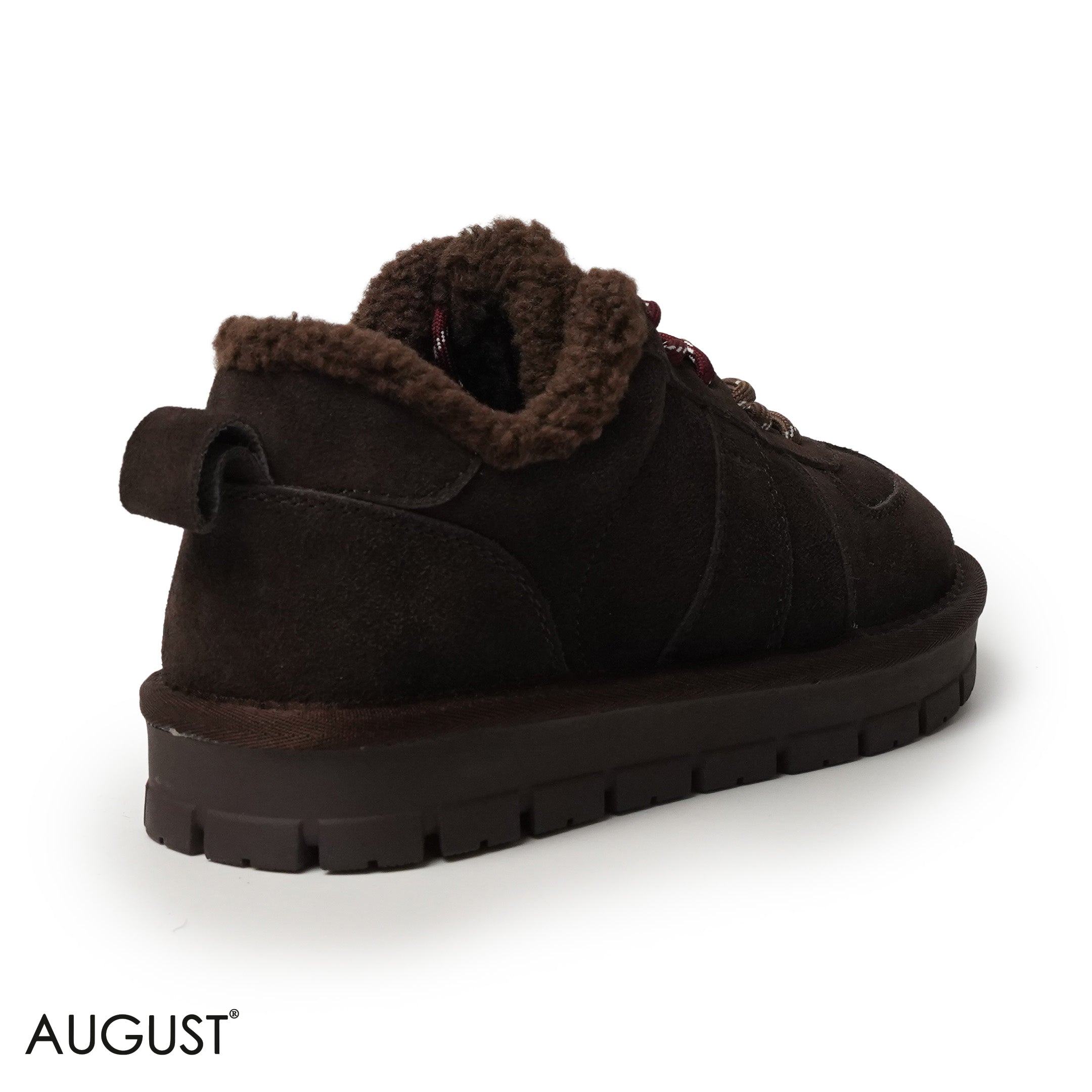 COFFEE SUEDE LEATHER UGGS WITH BOND DETAIL
