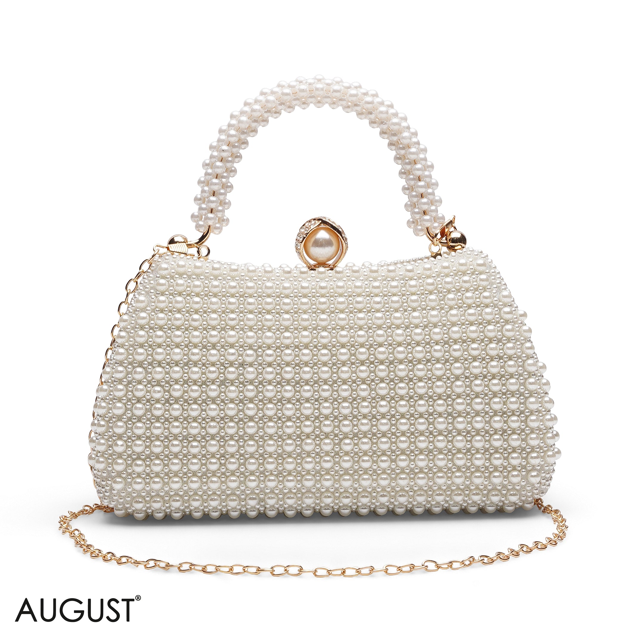 GLITTER TEXTURE ENVELOPE CLUTCH WITH STRAP