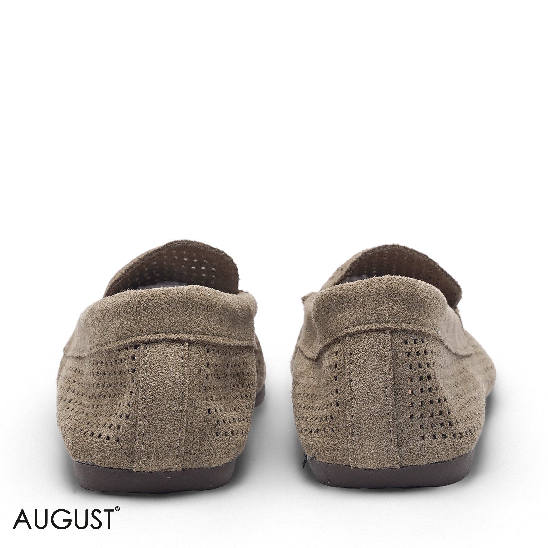 OLIVE SUEDE CASUAL SLIP-ON LOAFERS