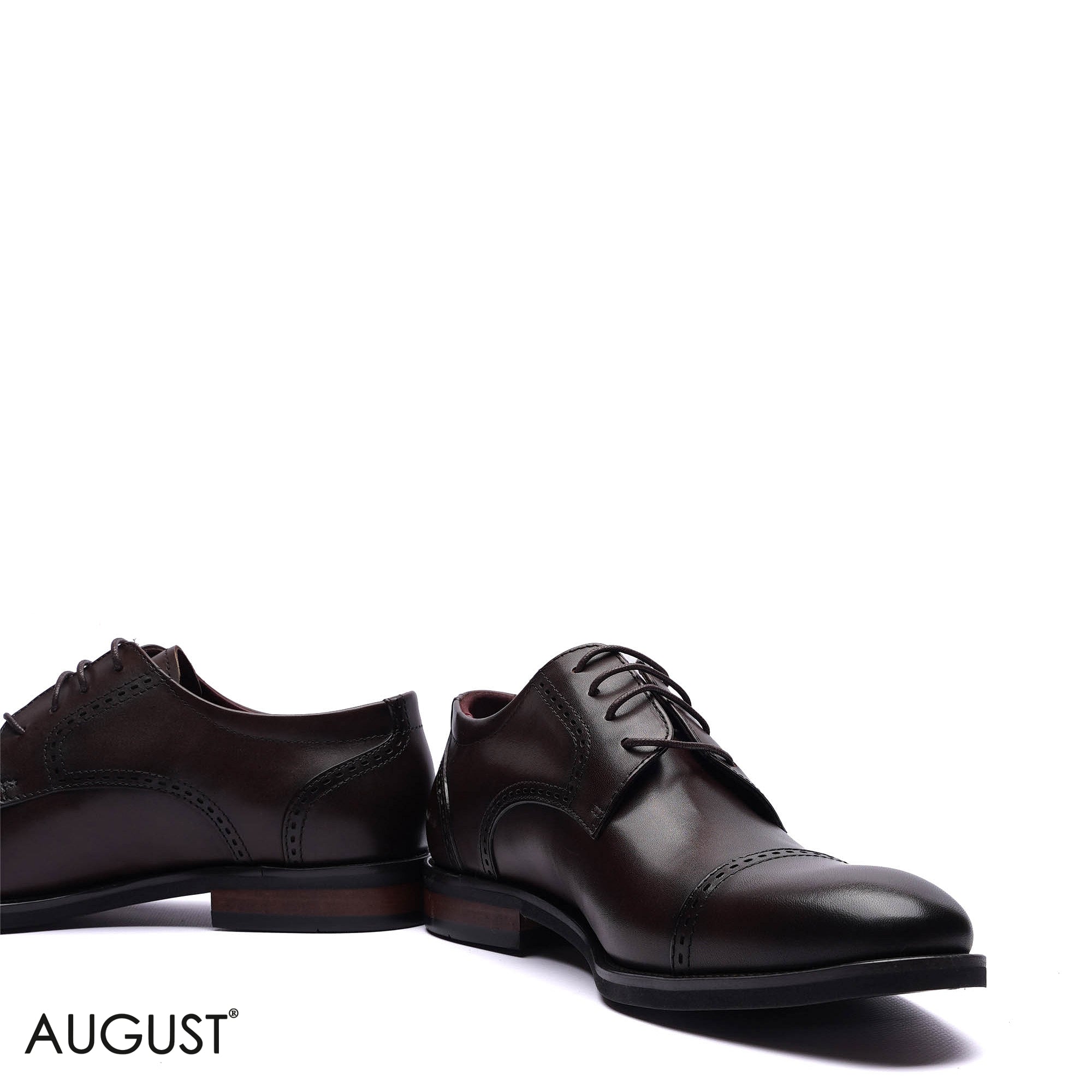Premium Leather Cap-Toe Derby Shoes