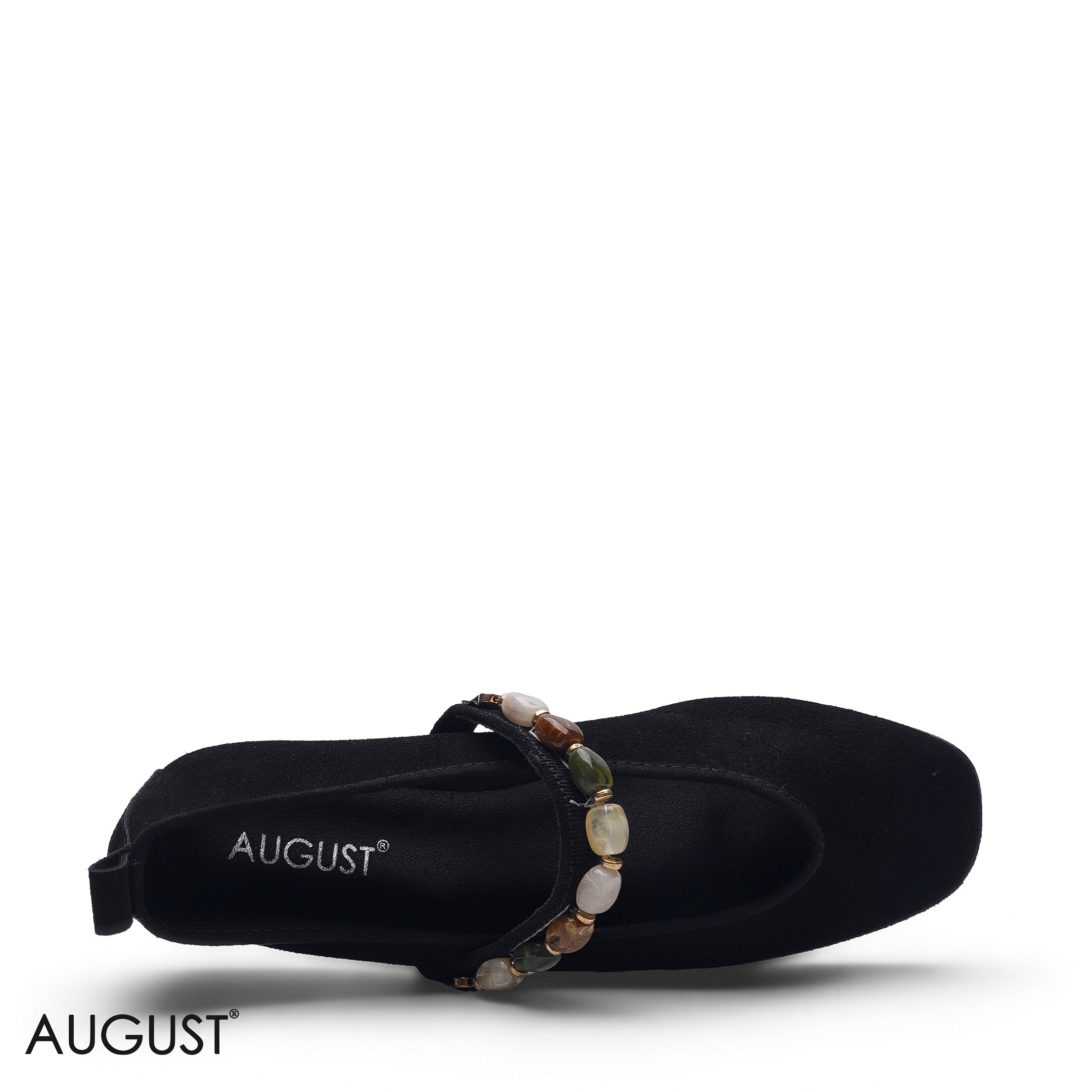 ELEGANT ALL-BLACK GEM EMBELLISHED FLAT LOAFER