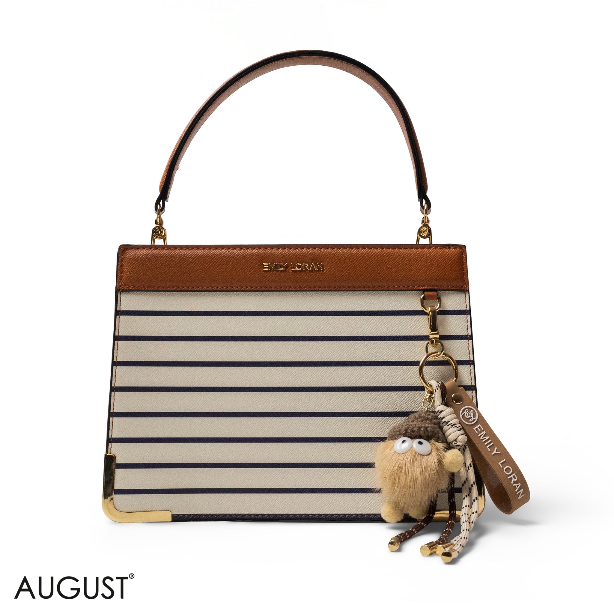 MATTE SMOOTH LEATHER HANDBAG WITH ACCESSORIES -MED