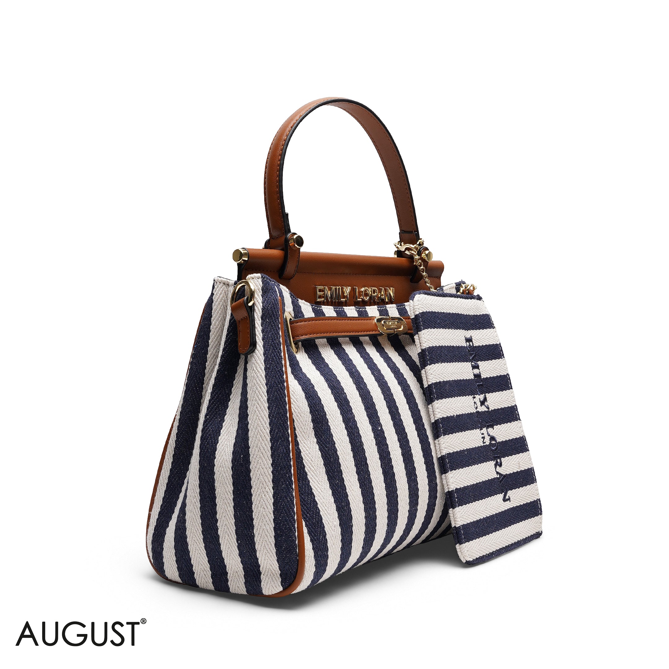 EMILY LORAN STRIPED CANVAS BAG