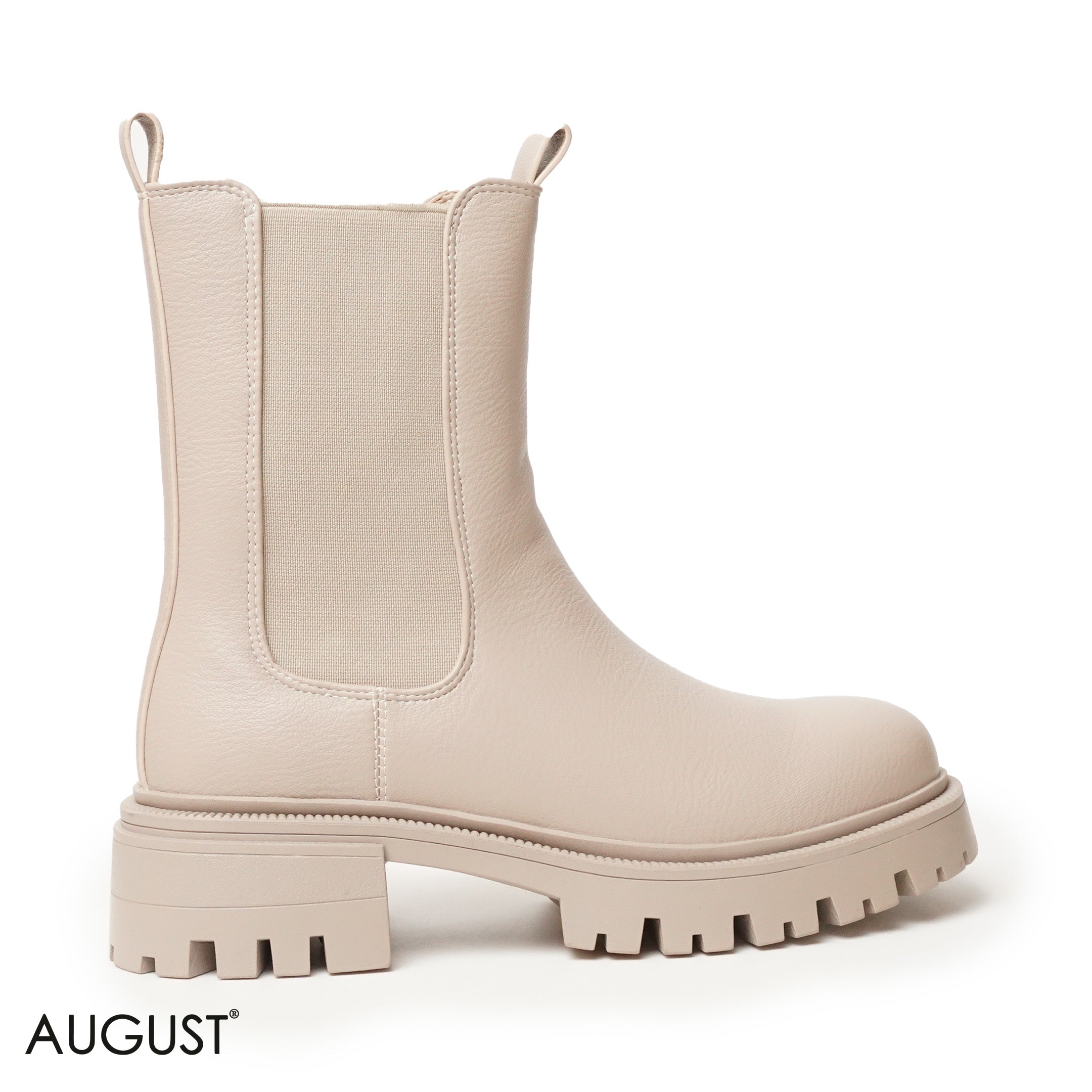 GREY LEATHER ANKLE BOOTS WITH ELASTIC SIDES