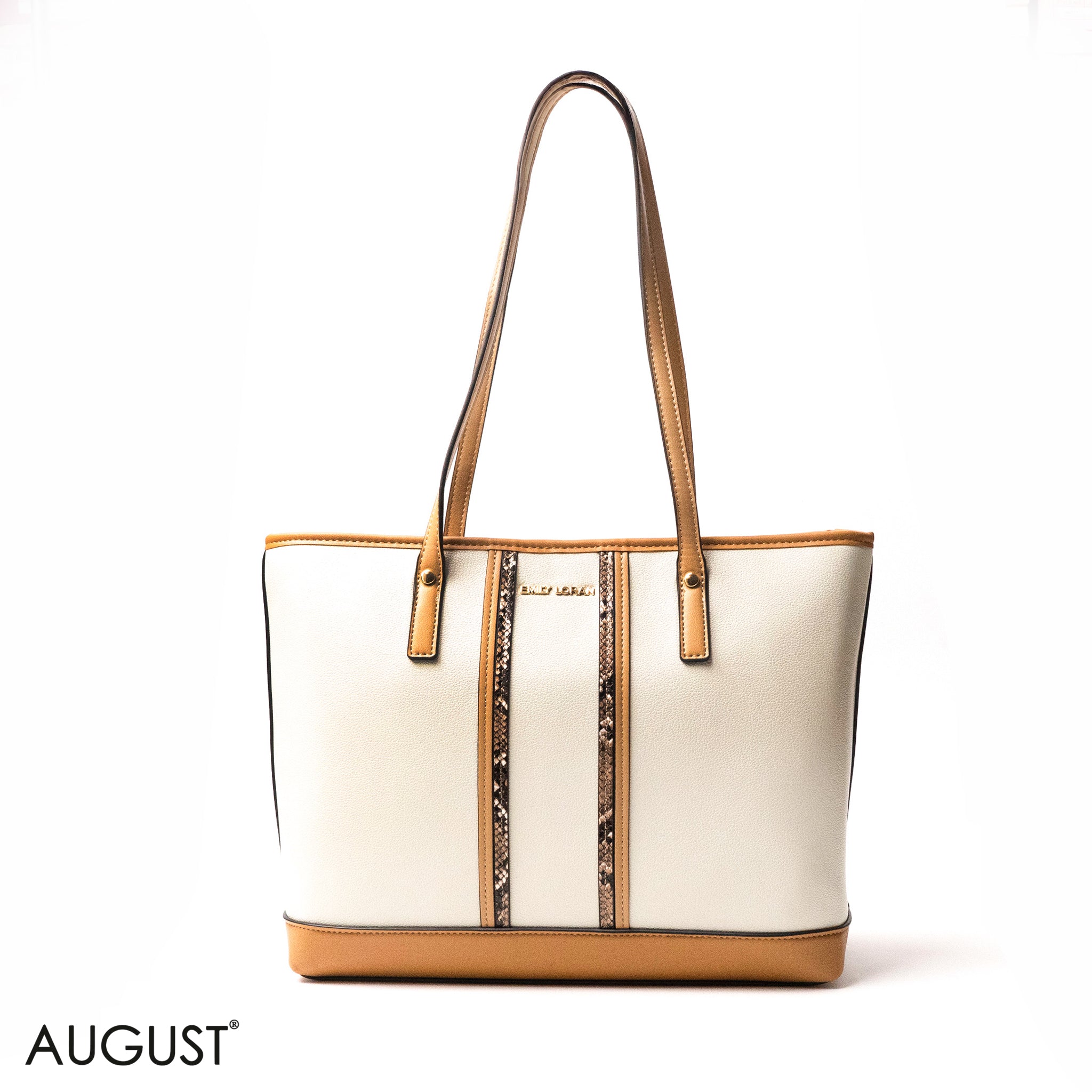 SNAKE-PRINT LEATHER SHOULDERS BAG WITH A THREE-PIECES SET BAG