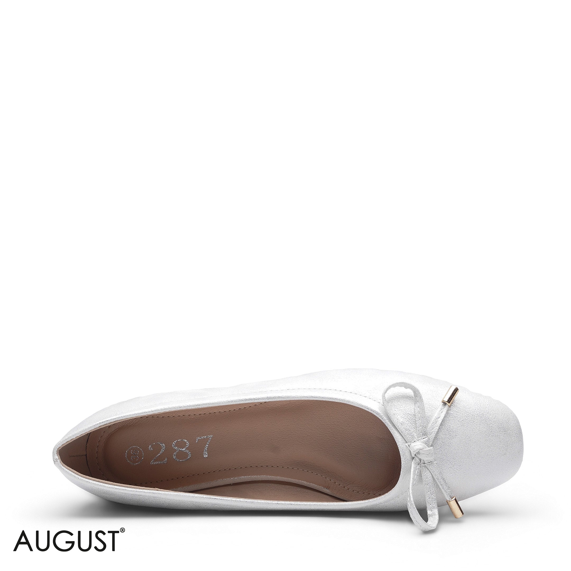 ELEGANT SILVER BOW ACCENT FLAT