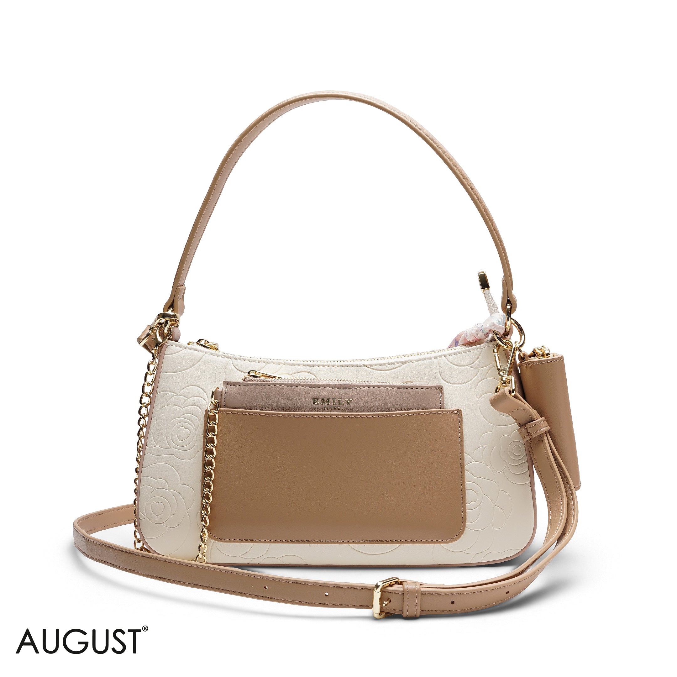 EMBOSSED MULTI-POUCH SHOULDER BAG SET