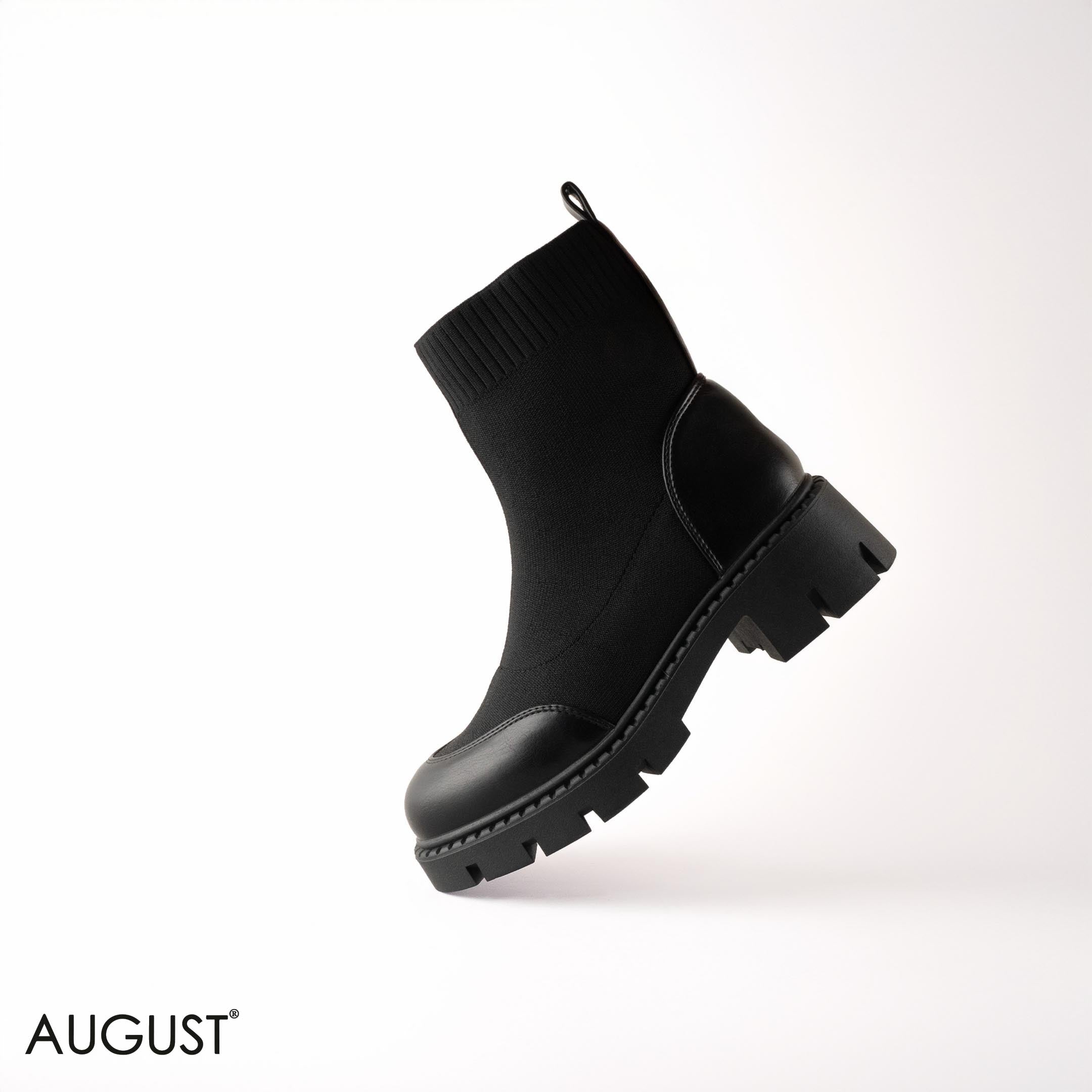 STRETCHY SOCK ANKLE BOOTS WITH CHUNKY SOLE