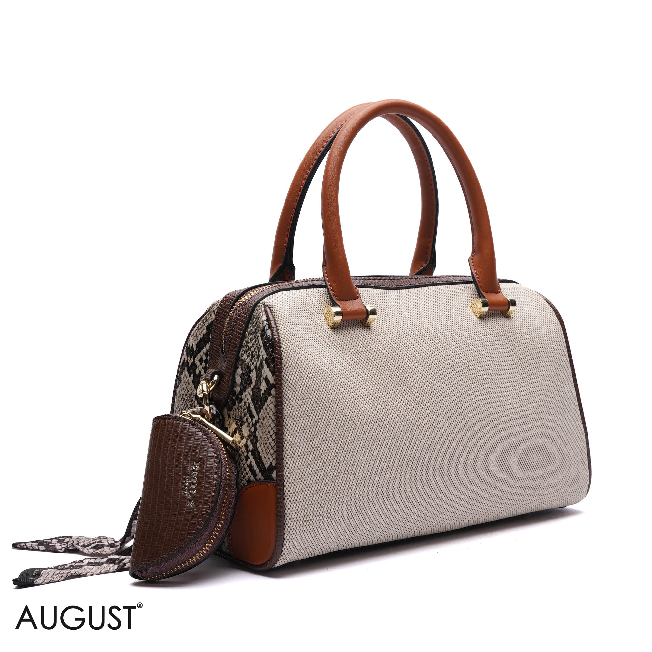 TEXTURED PANELLED BARREL BAG