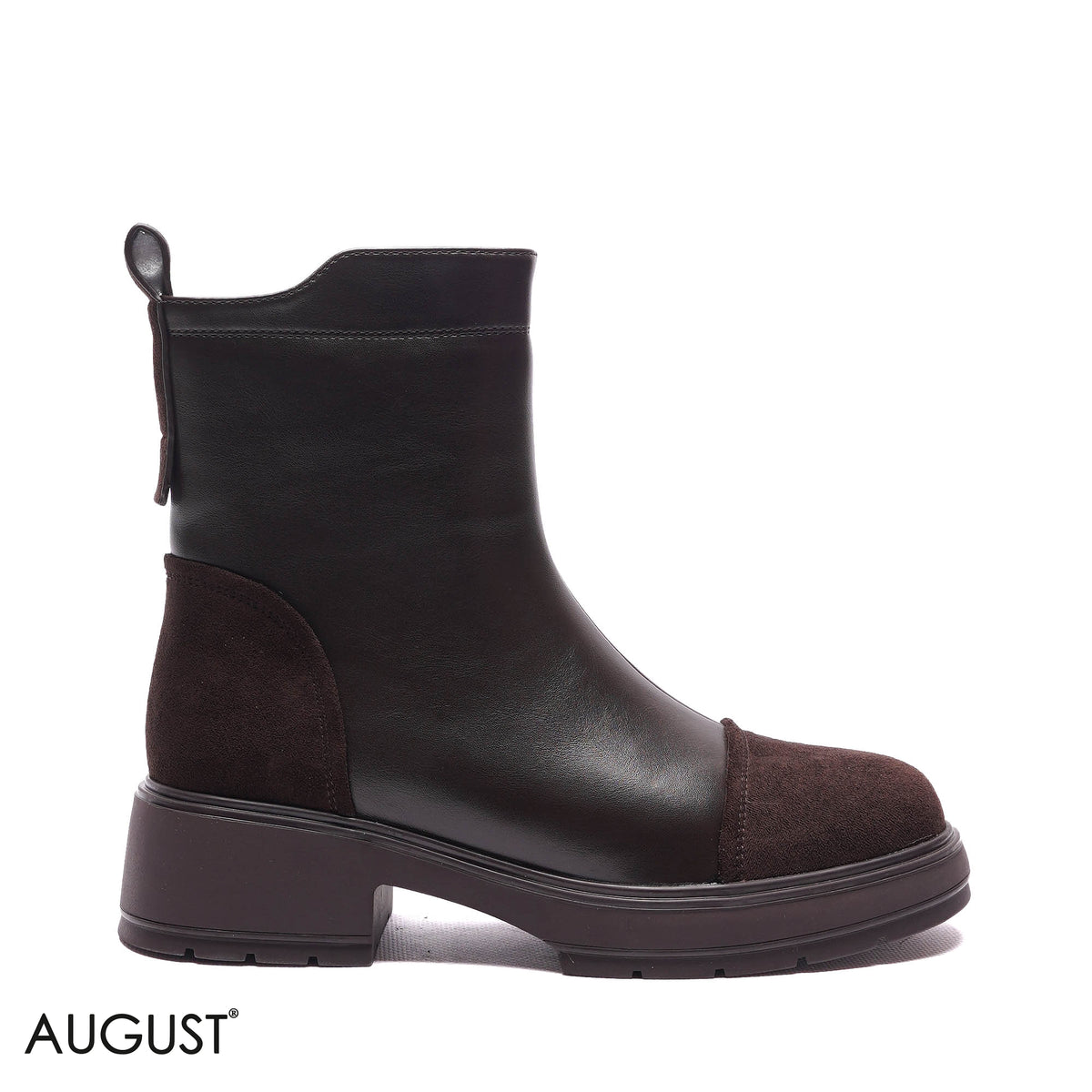 CONTRAST TOE-CAP LUG-SOLE BOOTS