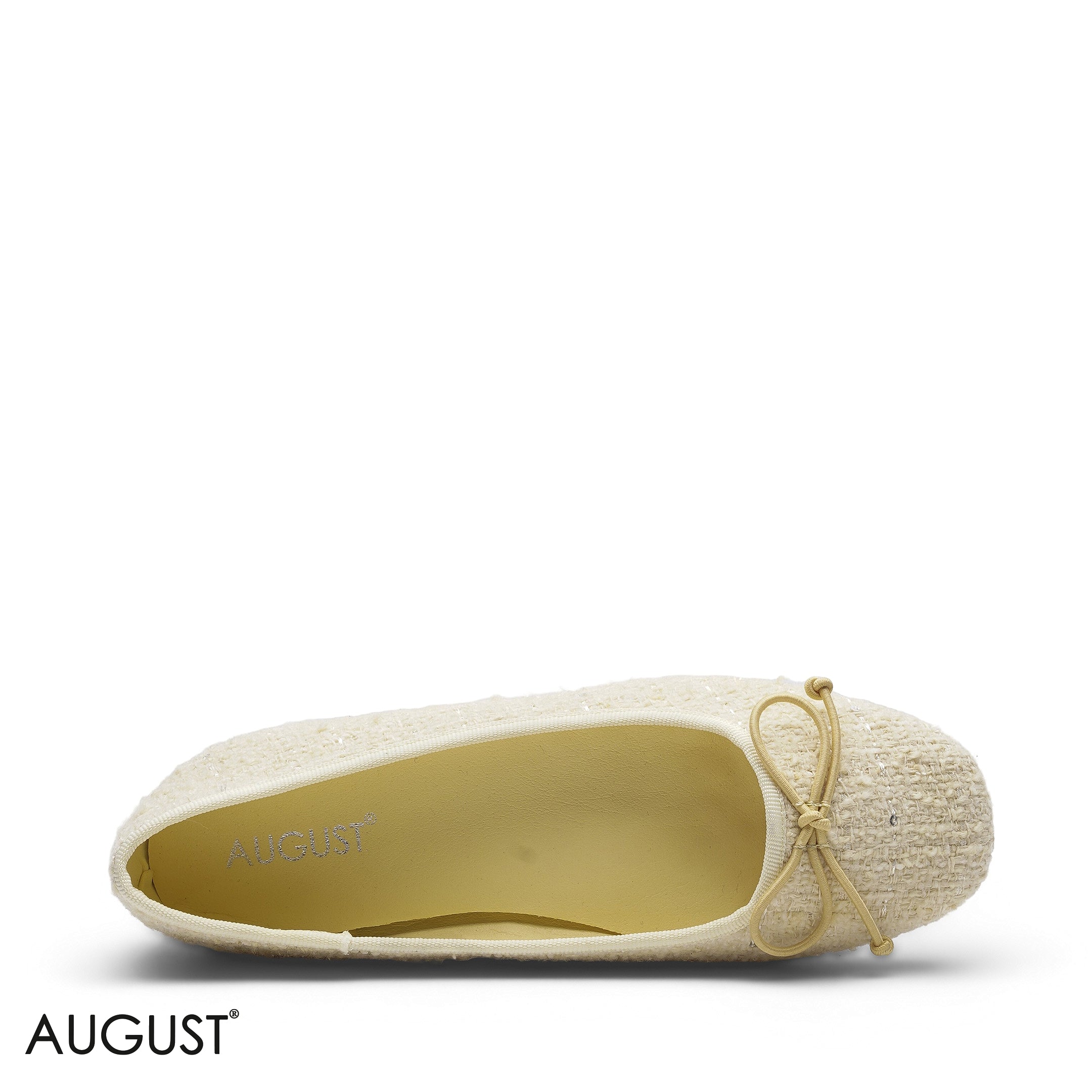 ELEGANT YELLOW TWEED SLINGBACK FLAT