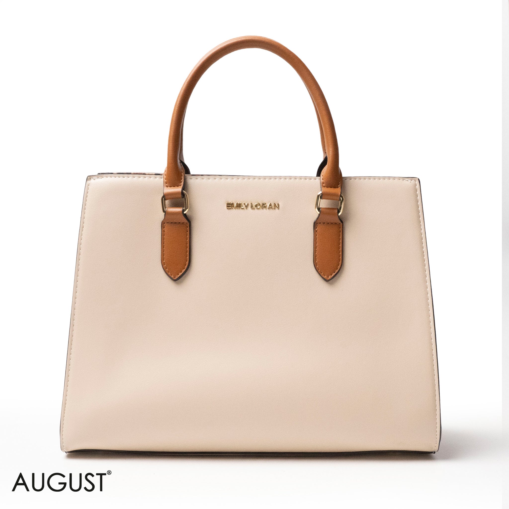 MIXED-COLOR LEATHER HANDBAG WITH WALLET - LARGE