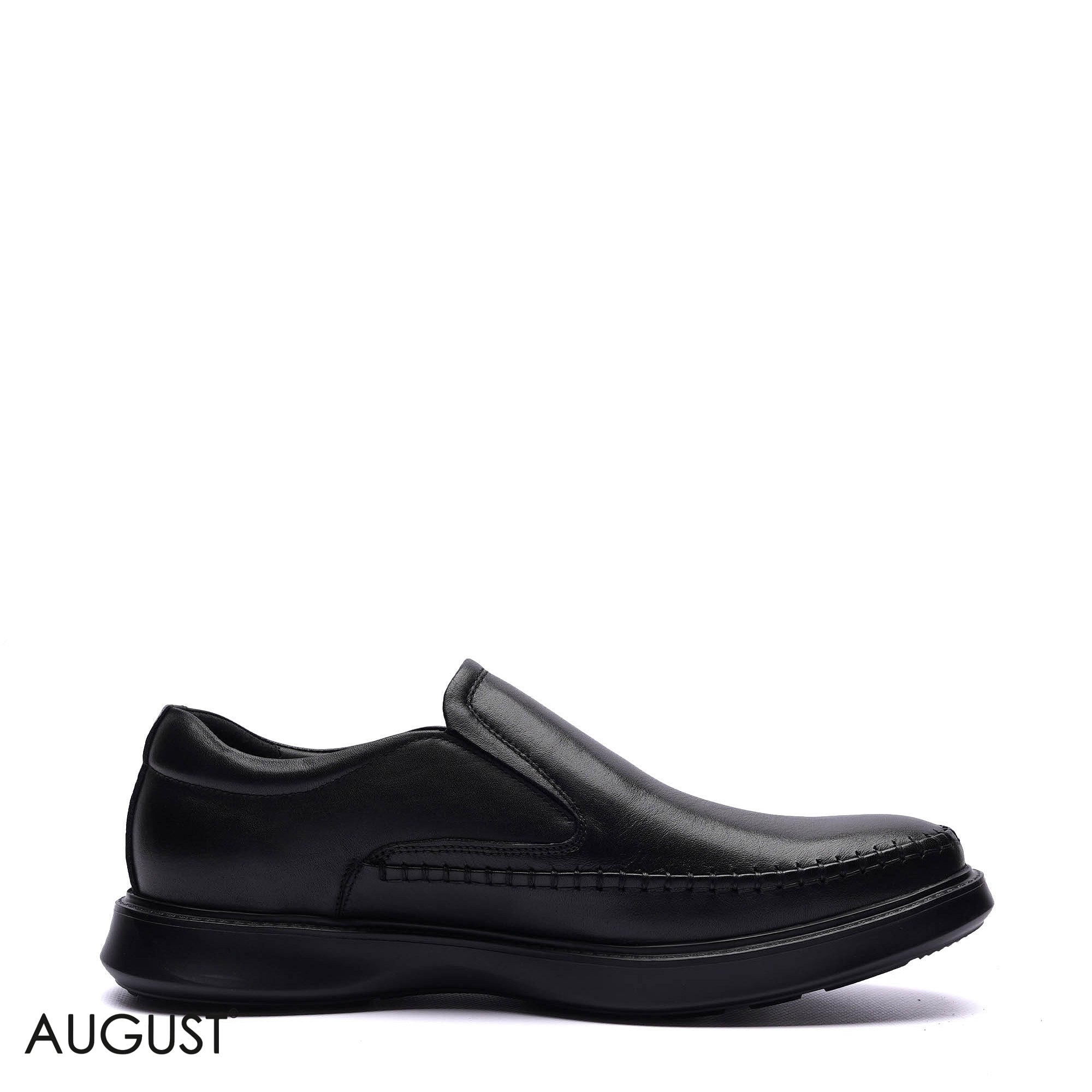 Premium Leather Moc-Toe Comfort Slip-Ons