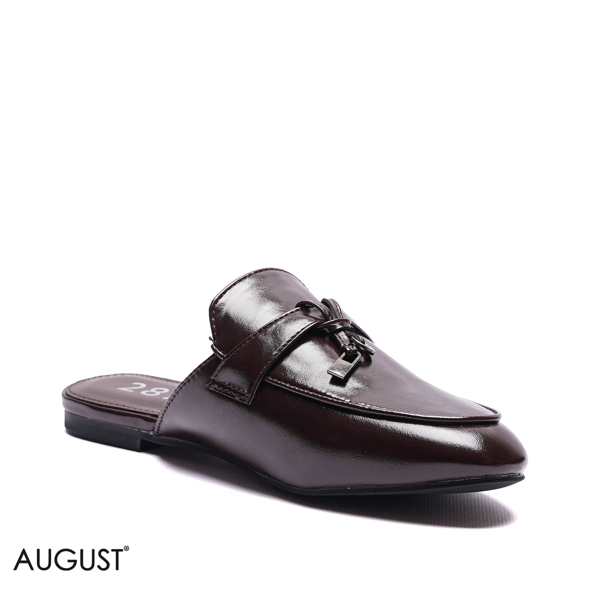 CROC-EMBOSSED HORSEBIT BACKLESS MULES