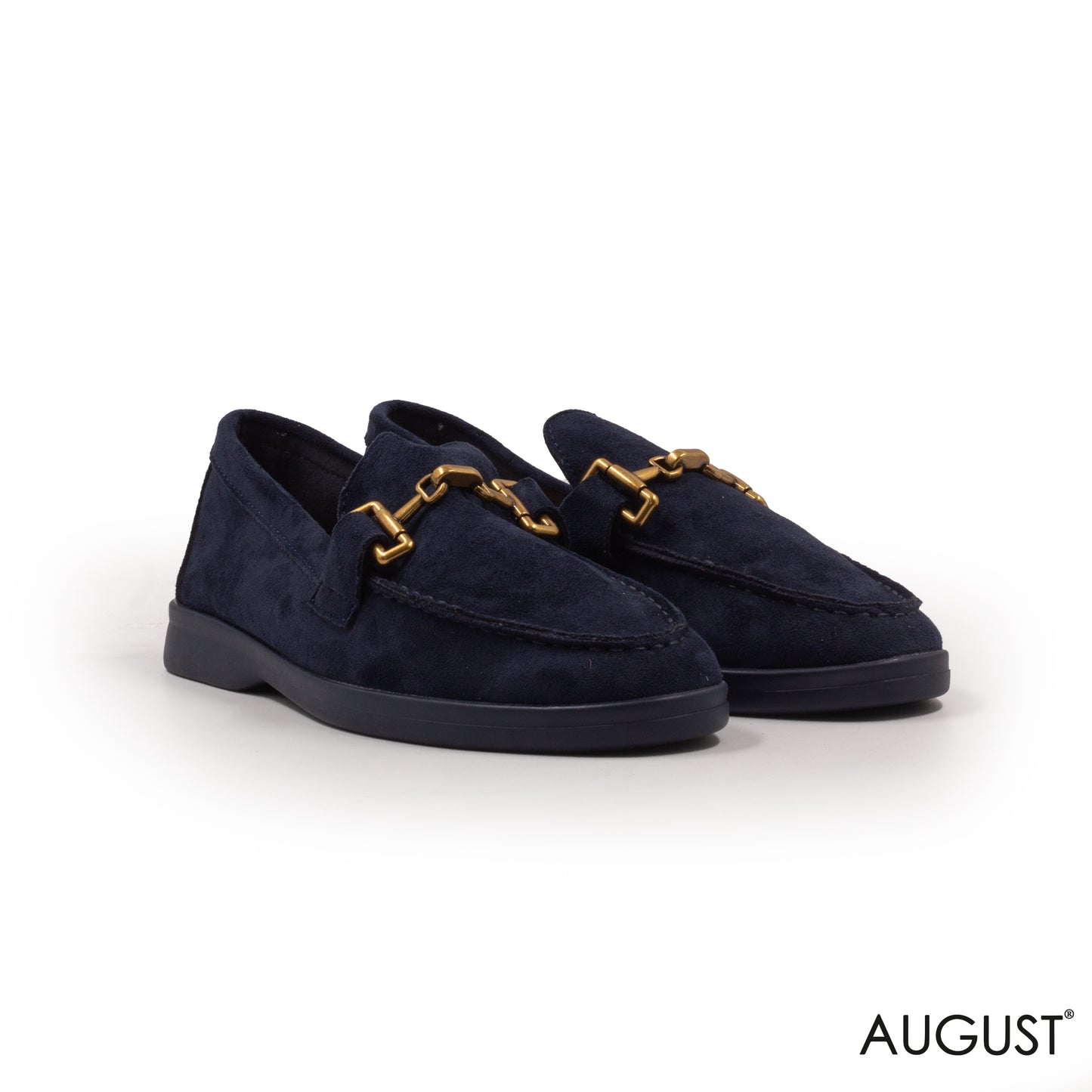 SPLIT CHAMOIS LOAFERS WITH BUCKLE