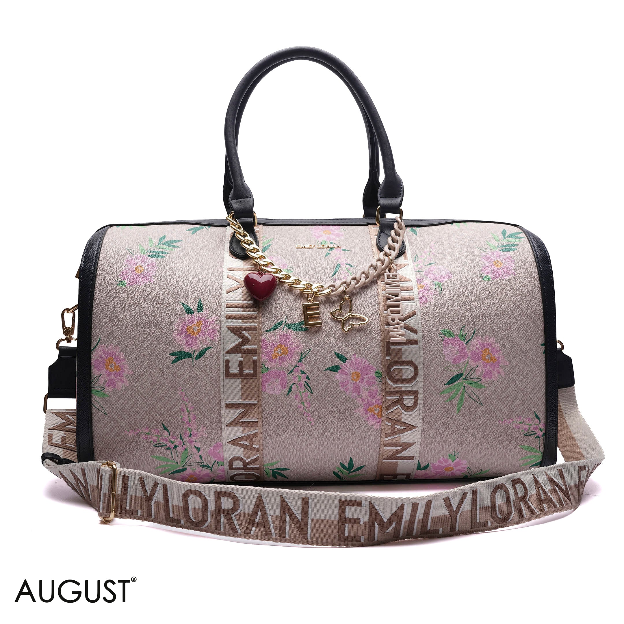 MONOGRAM BARREL BAG WITH CHARM CHAIN - LARGE