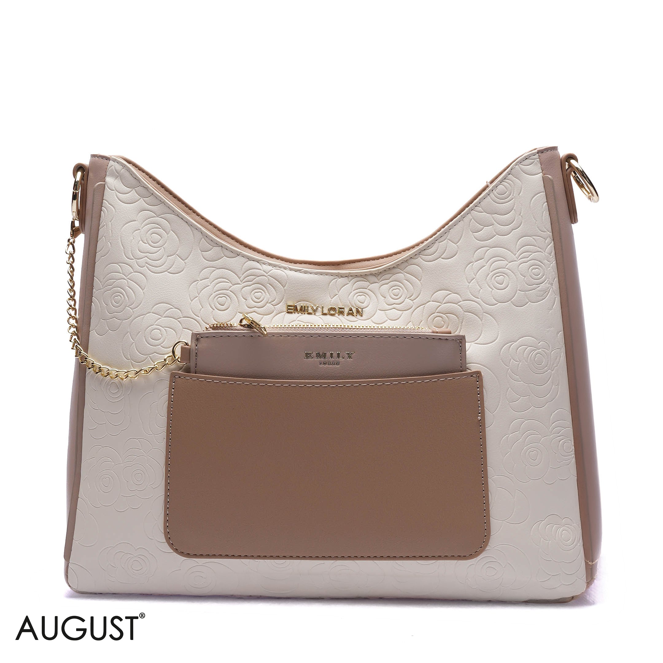 EMBOSSED ROSE SHOULDER BAG SET