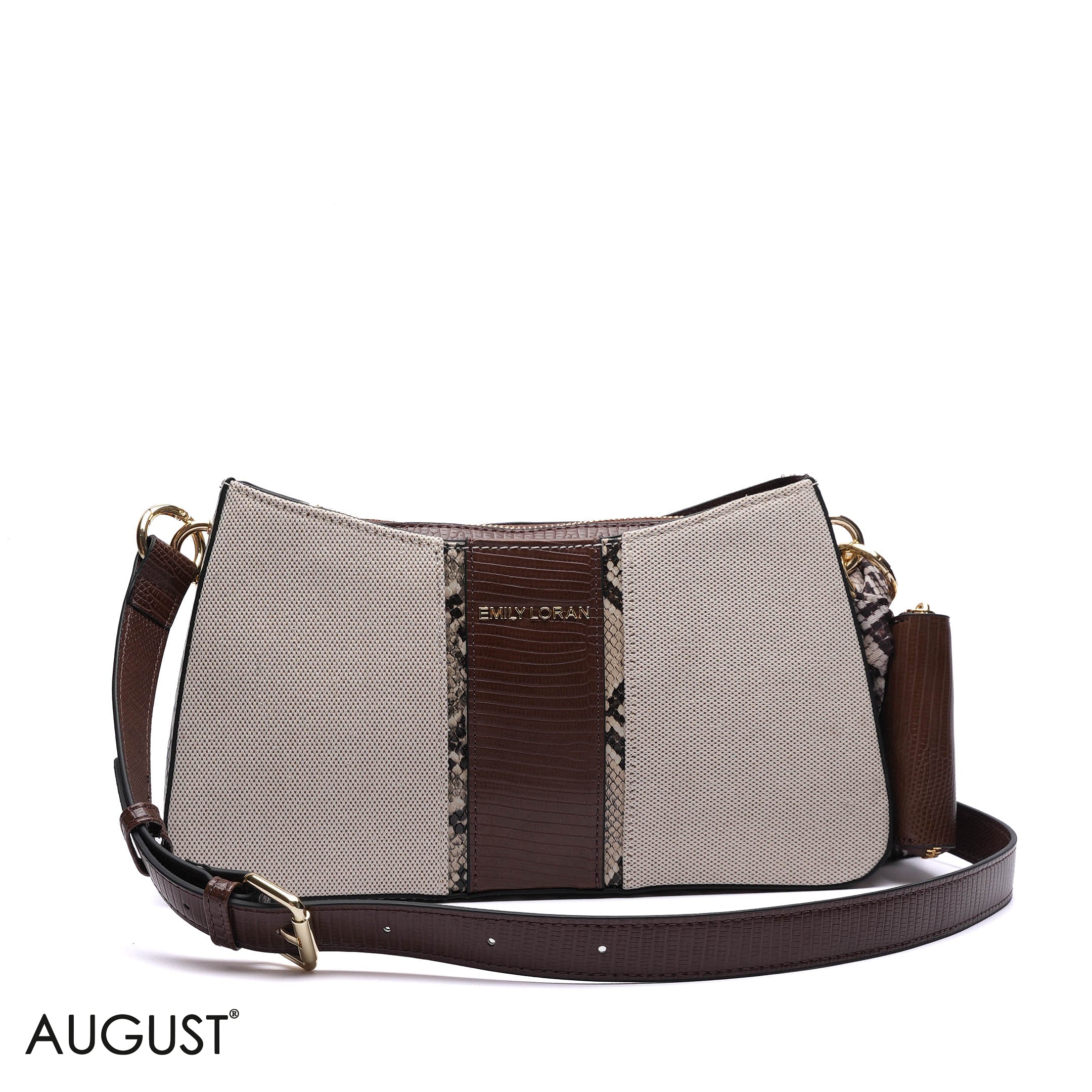 SNAKESKIN PANELLED SHOULDER BAG