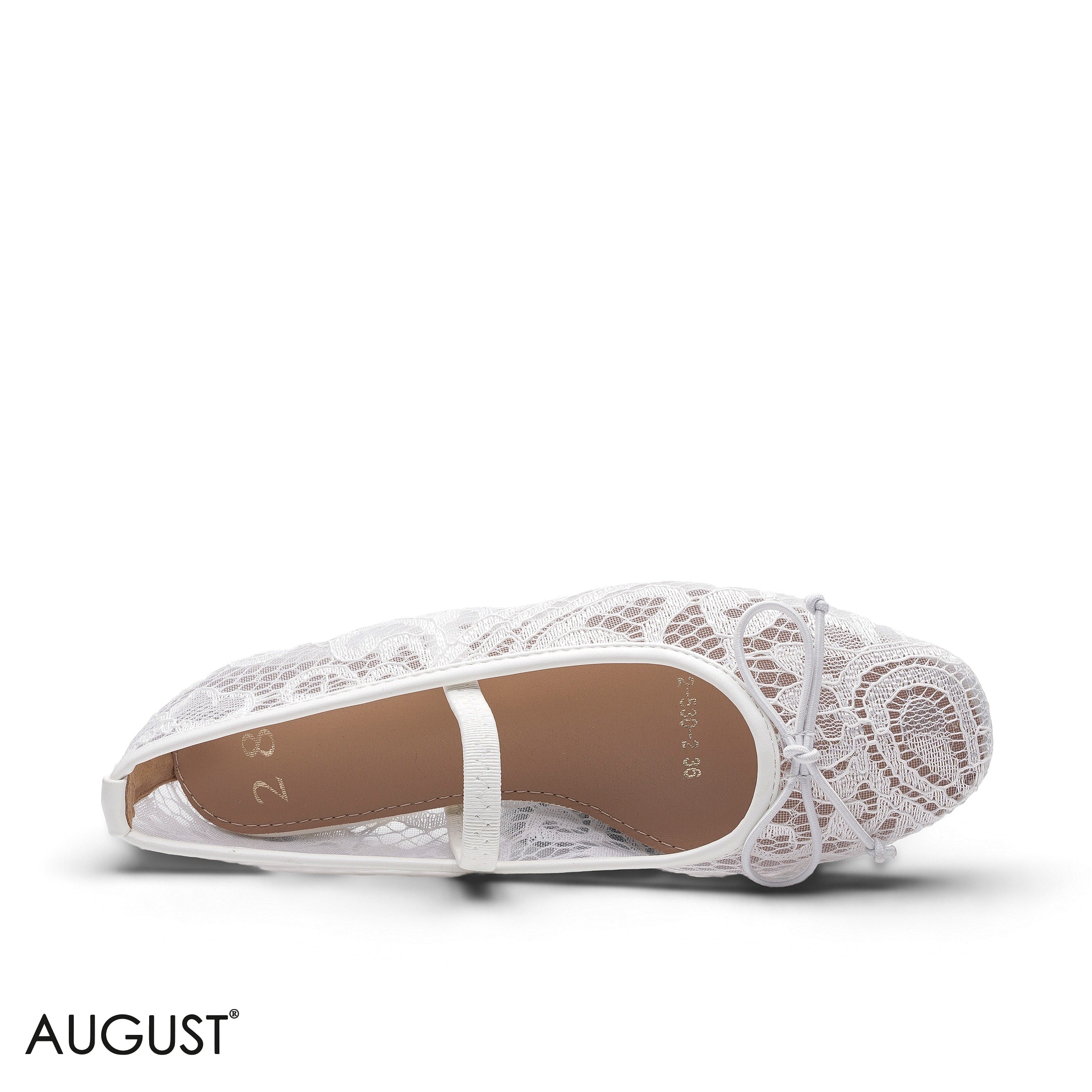 ELEGANT WHITE LACE BOW BALLERINA